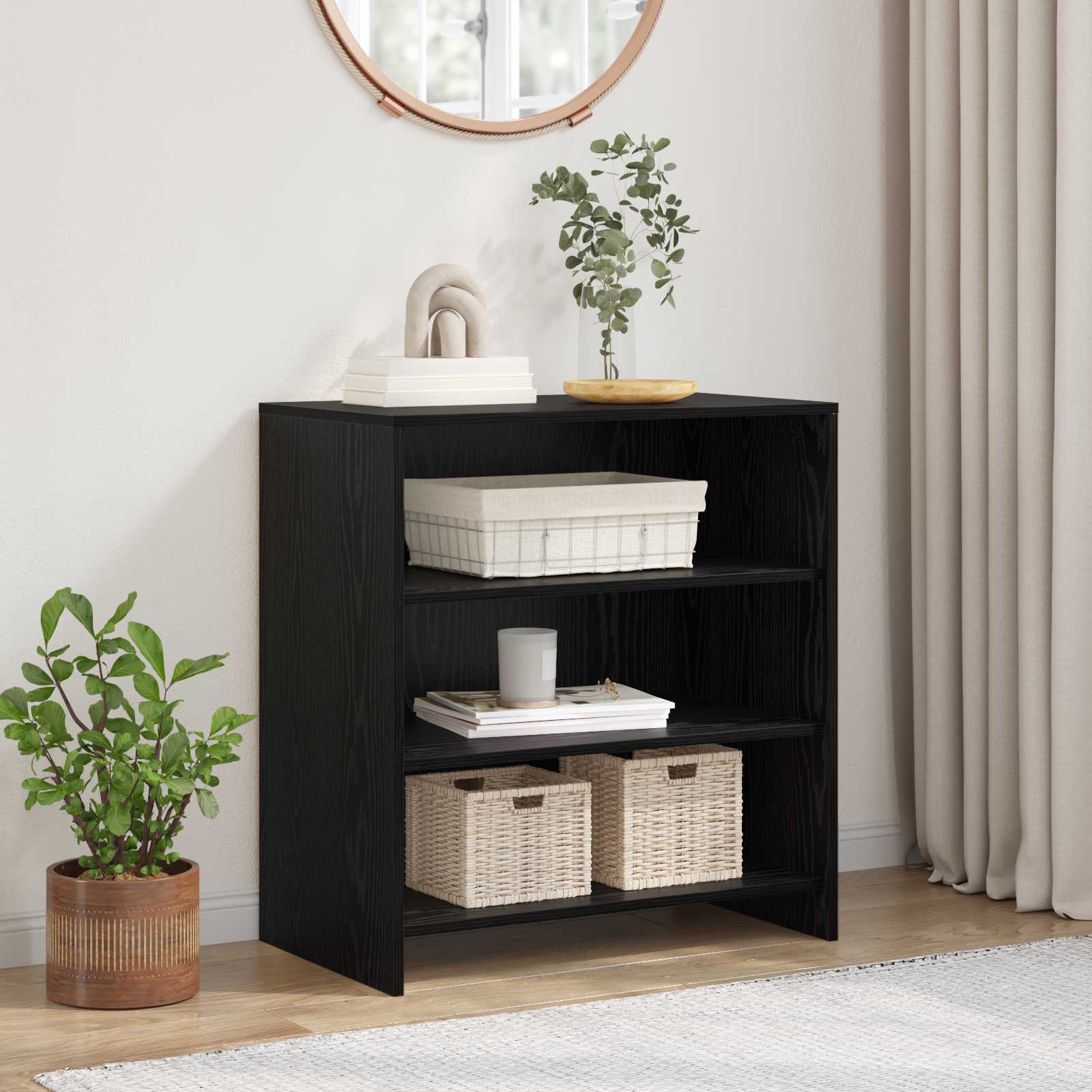 Dressoir Zwart 70 x 41 x 75 cm Bewerkt hout