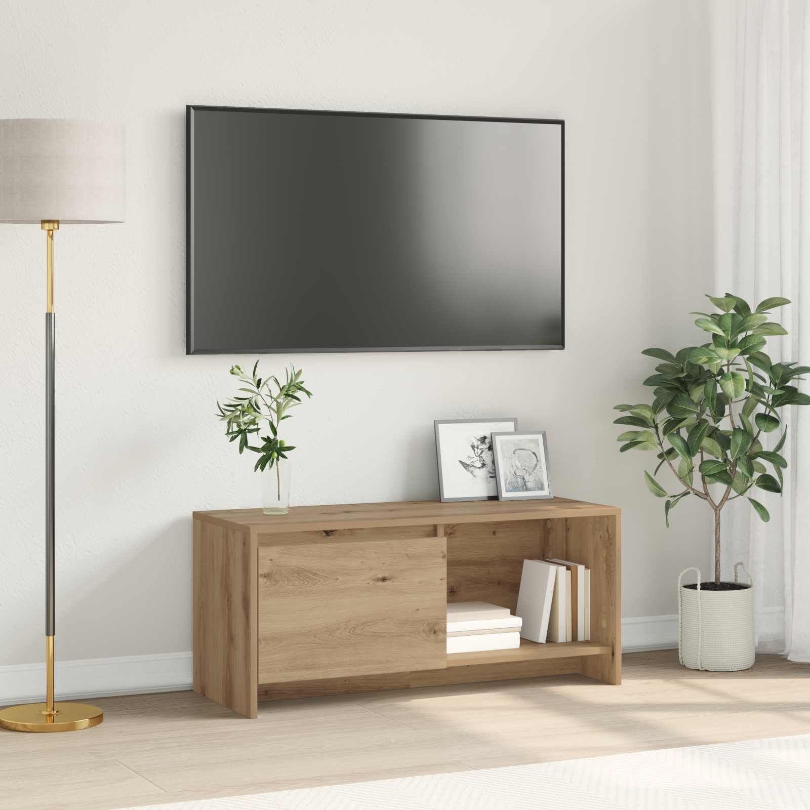 Tv-meubelset 90 x 35 x 40 cm Artisan Eiken Bewerkt hout – afbeelding 1