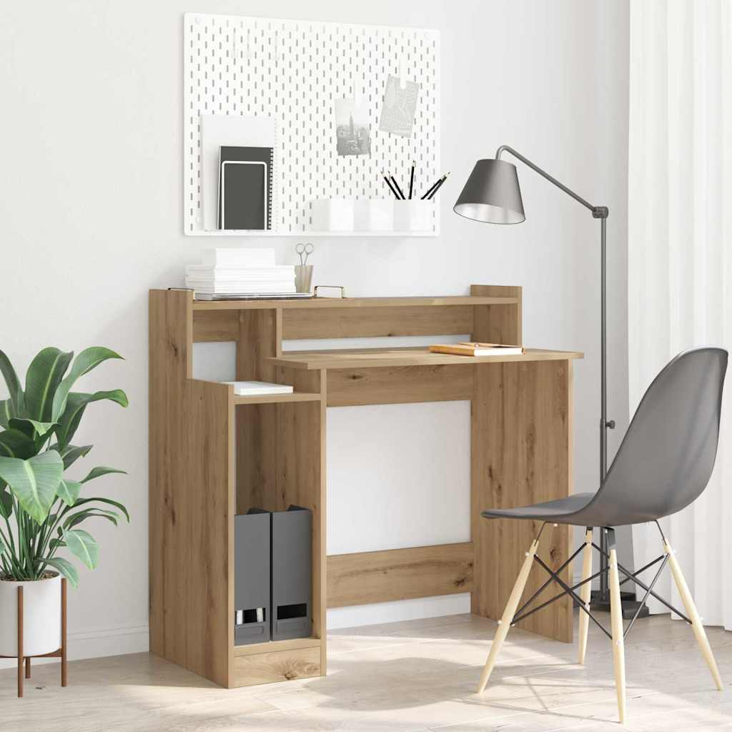 Bureau met plank Artisan Eiken 97 x 45 x 90 cm Bewerkt hout