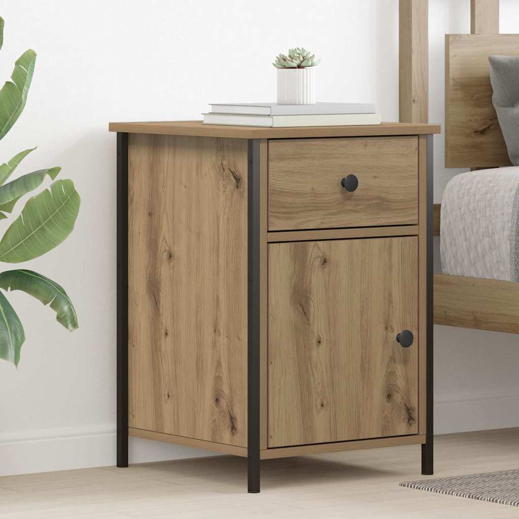 Nachtkastje met lade Artisan Eiken 40 x 42 x 60 cm Bewerkt hout