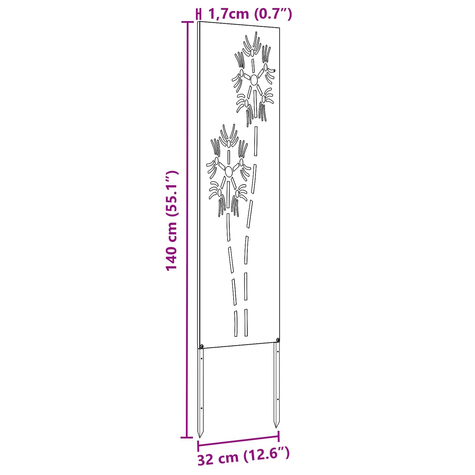 Tuin Privacy Screen Antraciet 32 x 140 cm Koudgewalst staal – afbeelding 10