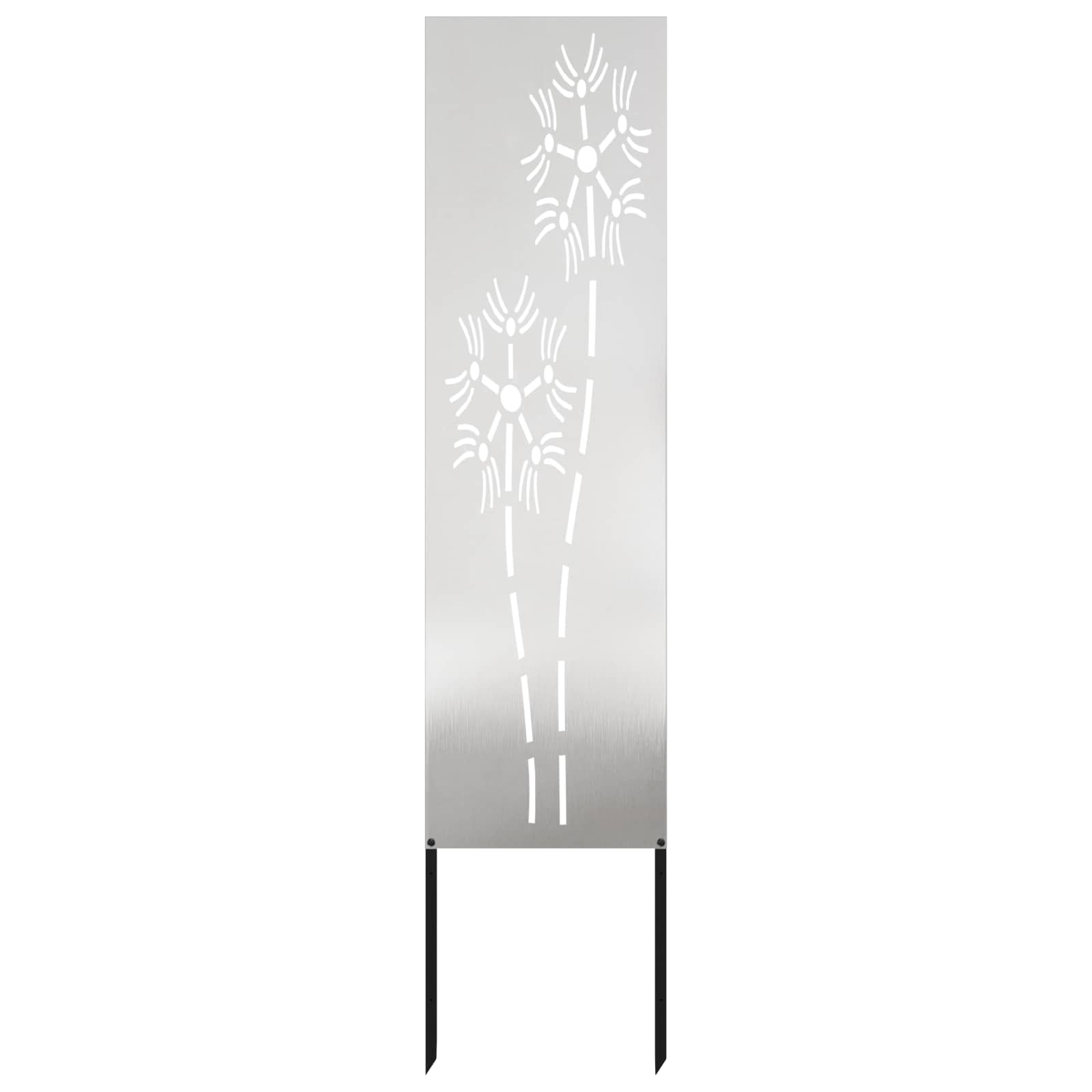 Tuin Privacy Screen Fretwerk Zilver 32 x 140 cm Roestvrij staal – afbeelding 2