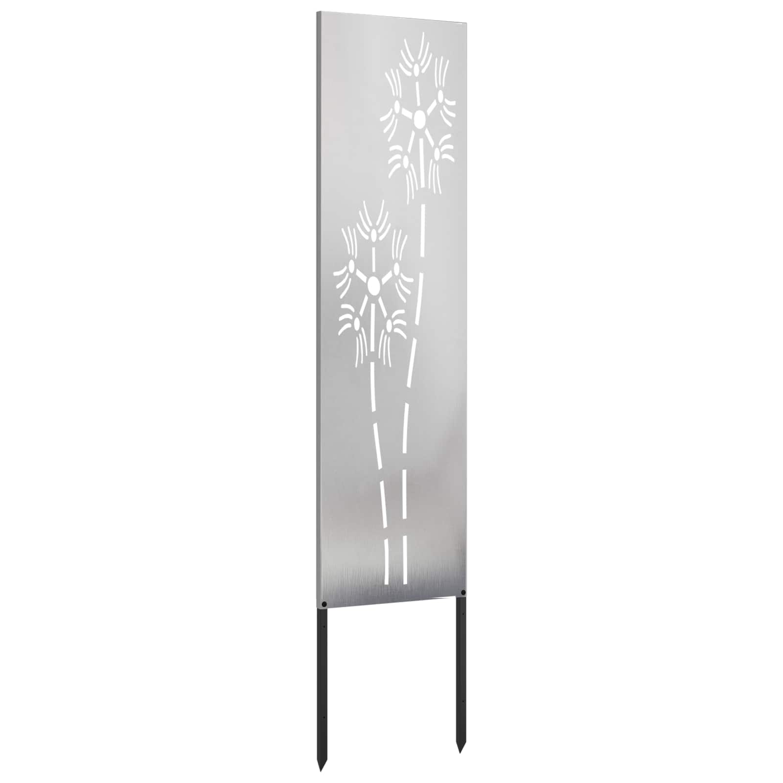 Tuin Privacy Screen Fretwerk Zilver 32 x 140 cm Roestvrij staal – afbeelding 4