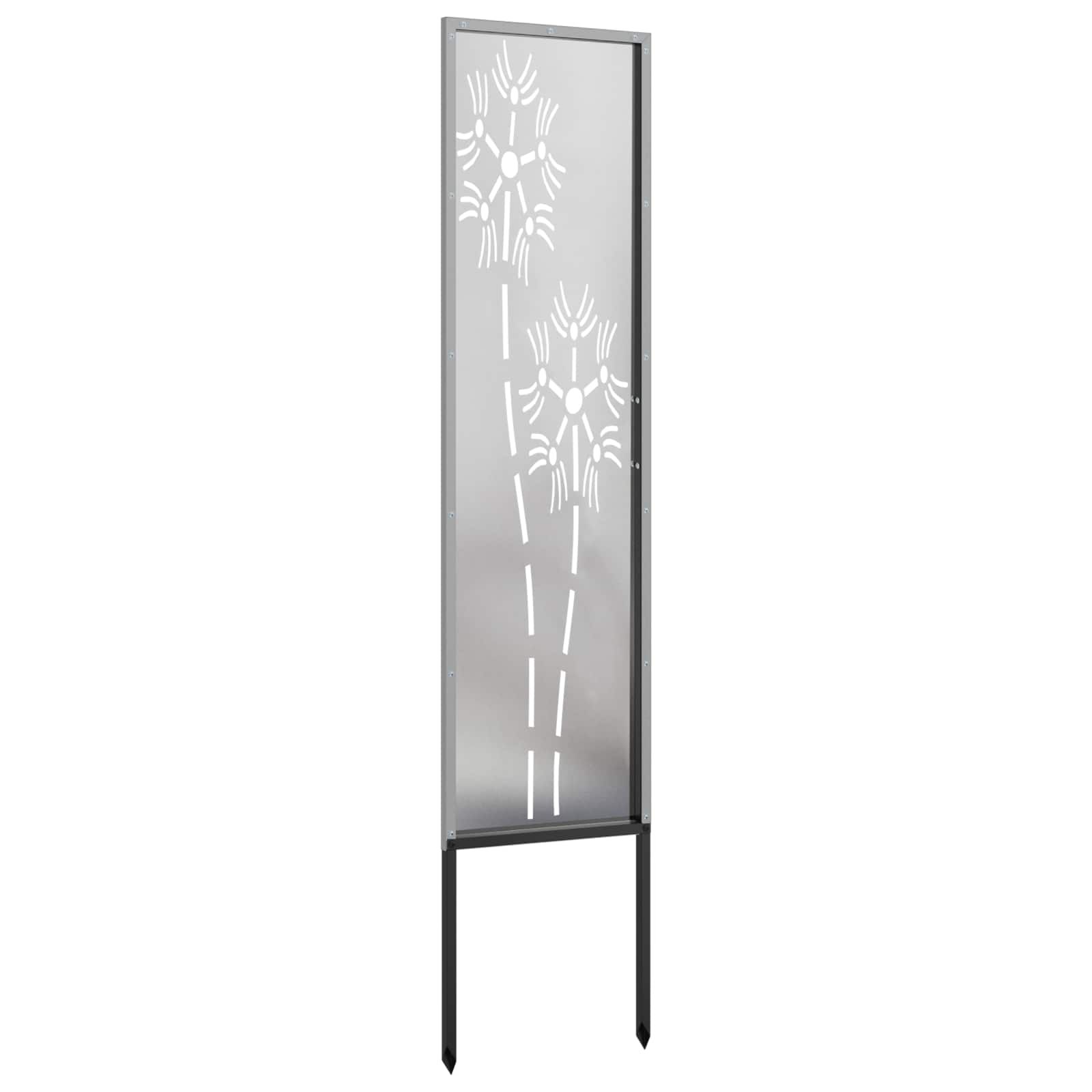 Tuin Privacy Screen Fretwerk Zilver 32 x 140 cm Roestvrij staal – afbeelding 5