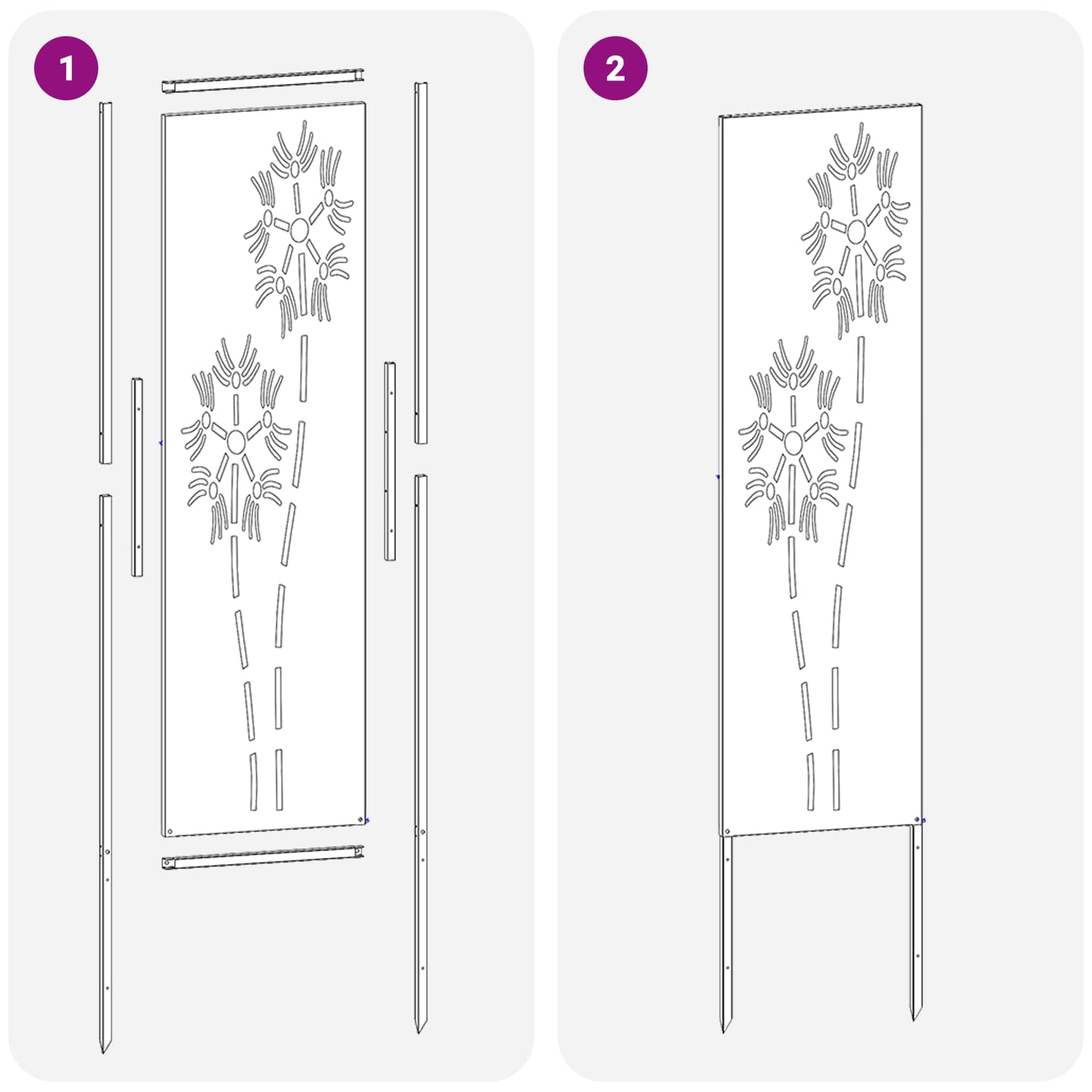 Tuin Privacy Screen Fretwerk Zilver 32 x 140 cm Roestvrij staal – afbeelding 8