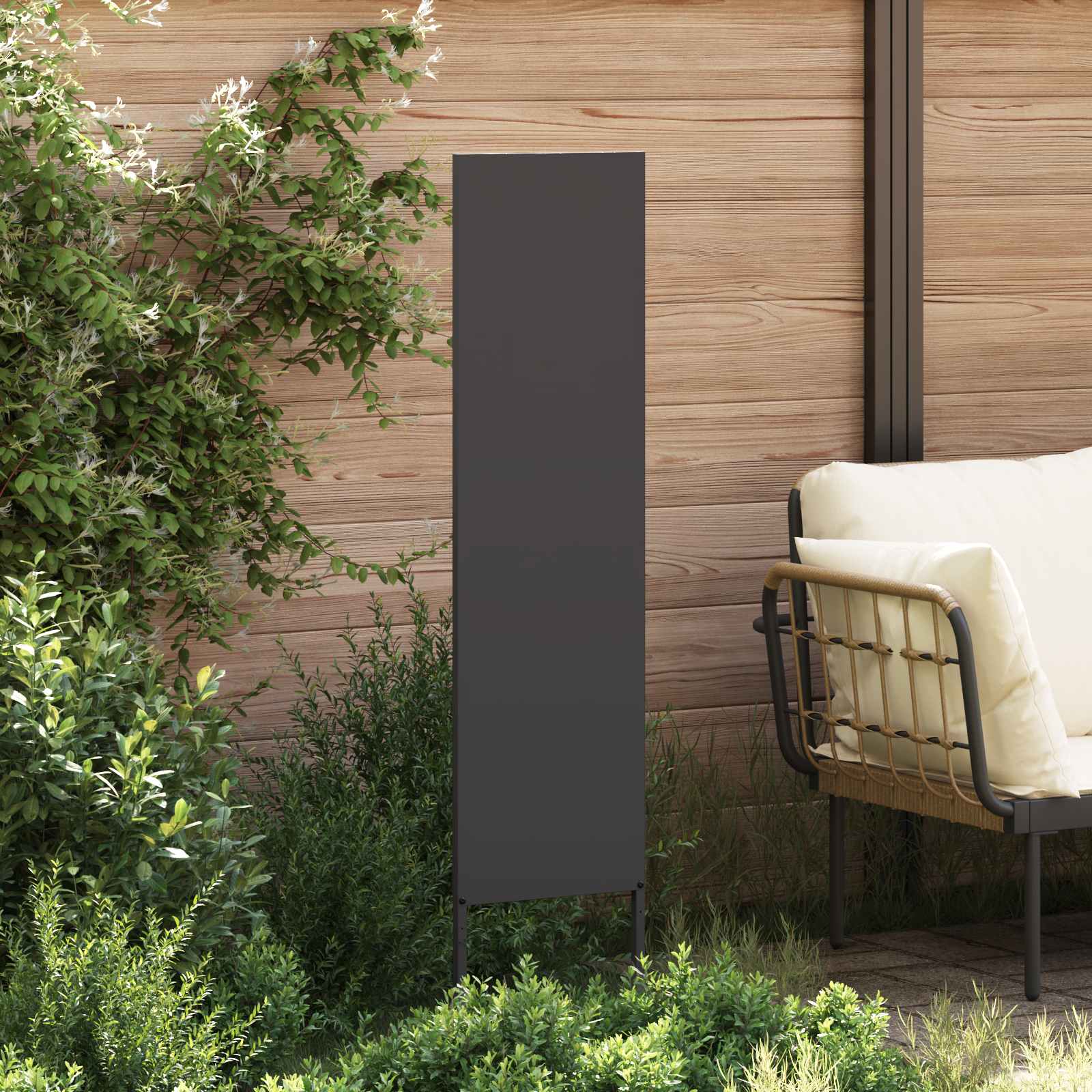 Tuin Privacy Screen Zwart 32 x 140 cm Koudgewalst staal – afbeelding 3