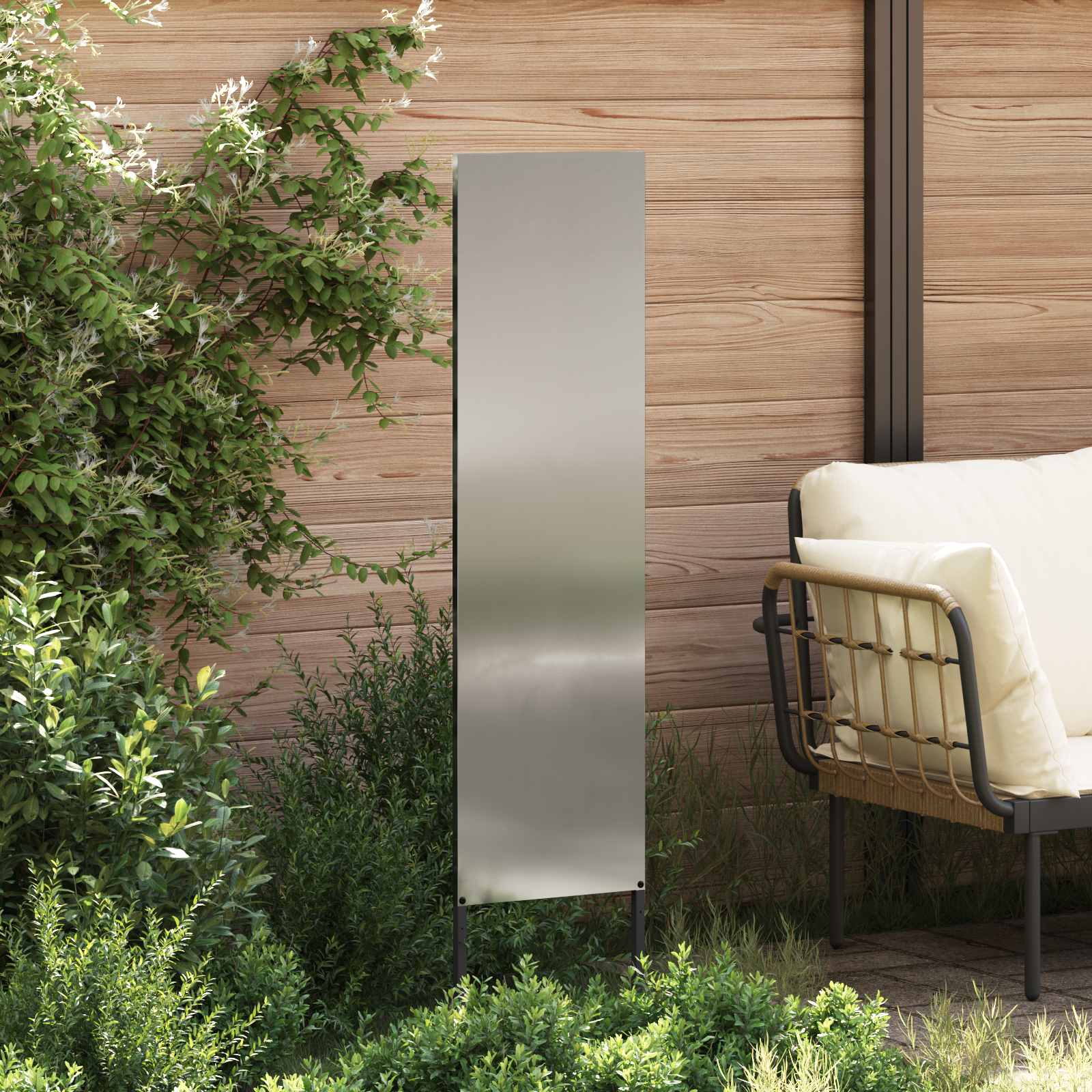 Tuin Privacy Screen Zilver 32 x 140 cm Gegalvaniseerd staal – afbeelding 3