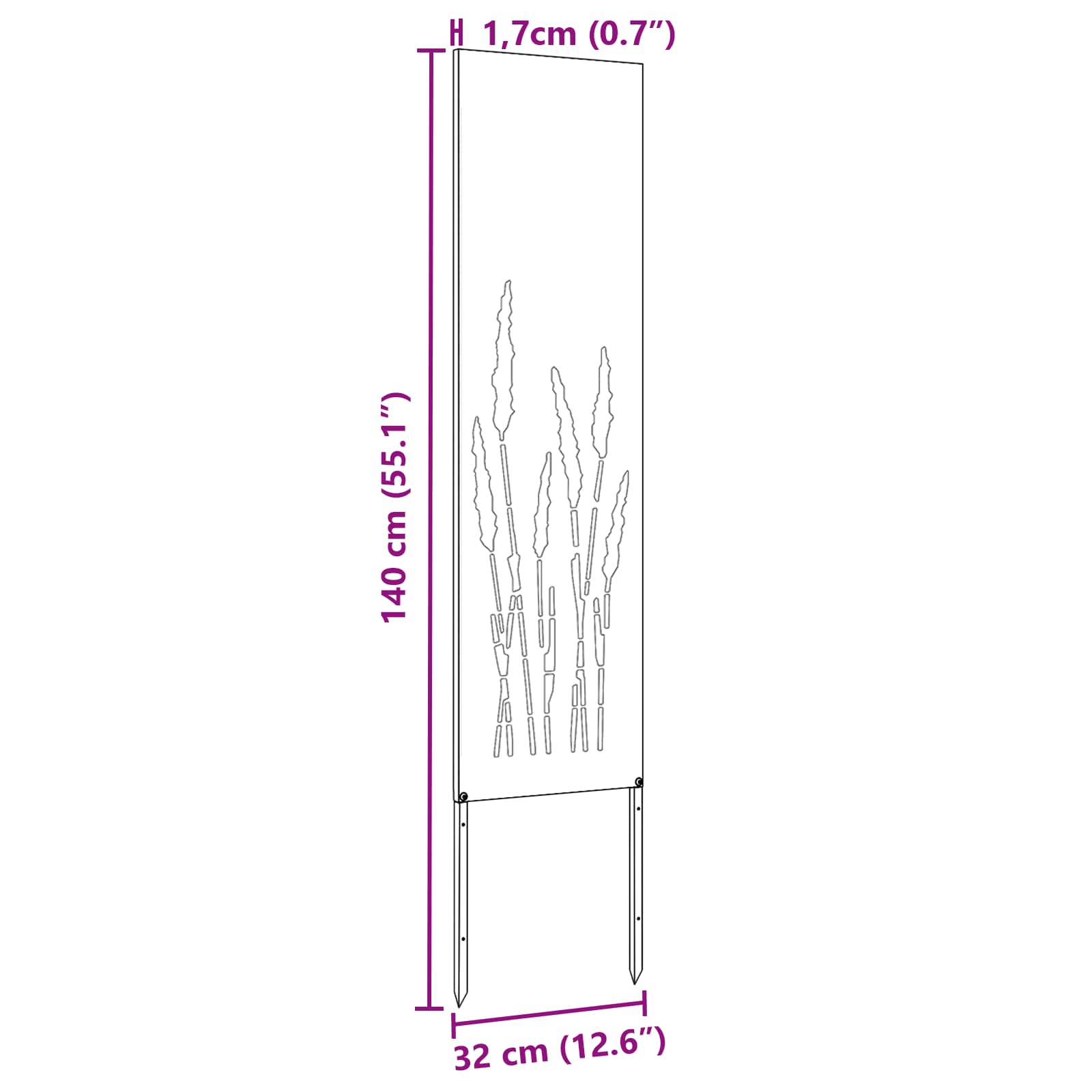 Tuin Privacy Screen Fretwerk Wit 32 x 140 cm Koudgewalst staal – afbeelding 10