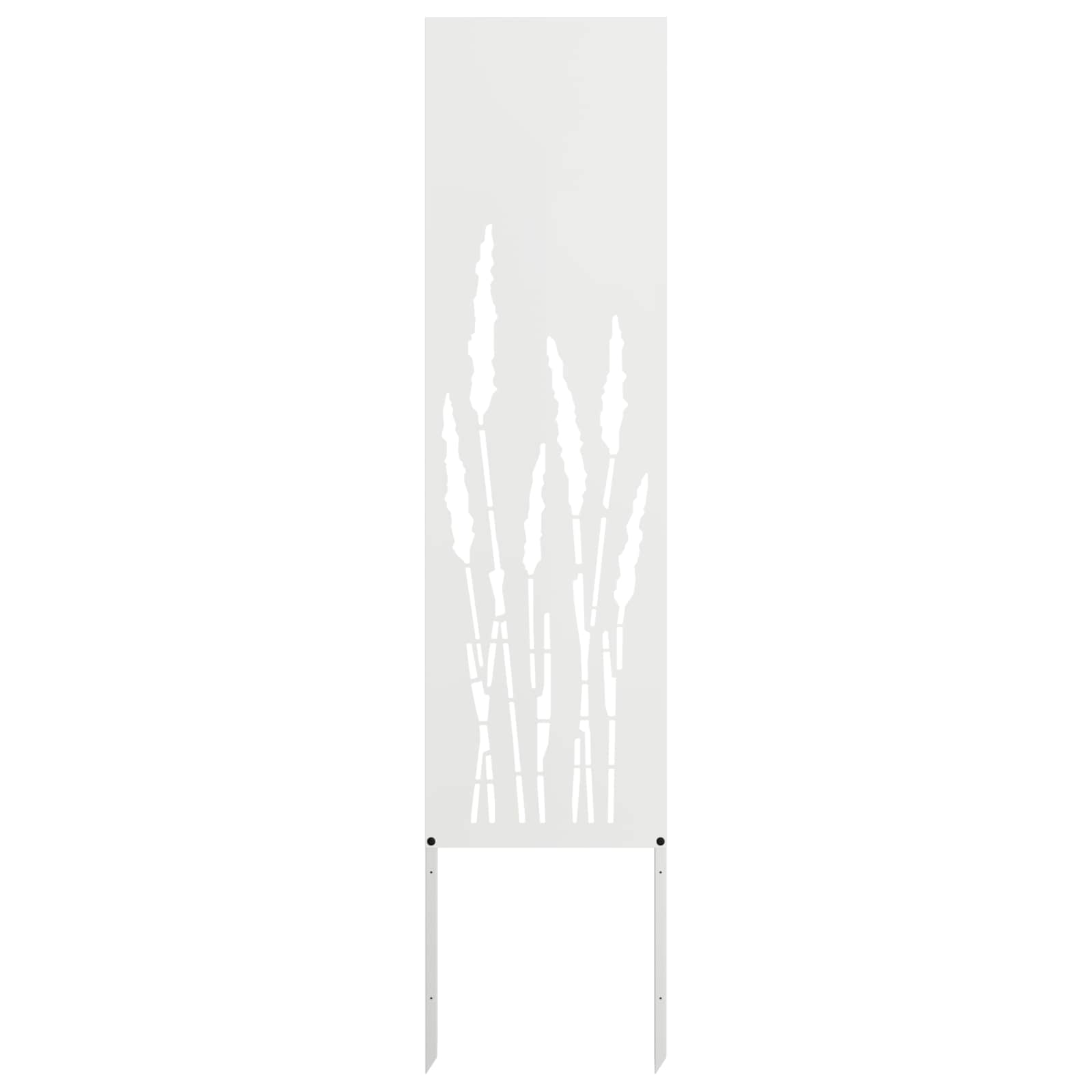 Tuin Privacy Screen Fretwerk Wit 32 x 140 cm Koudgewalst staal – afbeelding 2