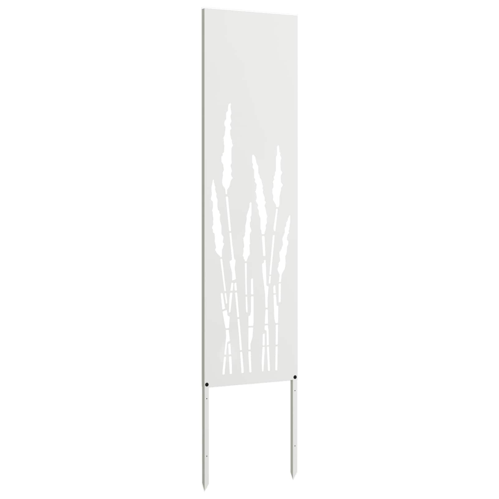 Tuin Privacy Screen Fretwerk Wit 32 x 140 cm Koudgewalst staal – afbeelding 4