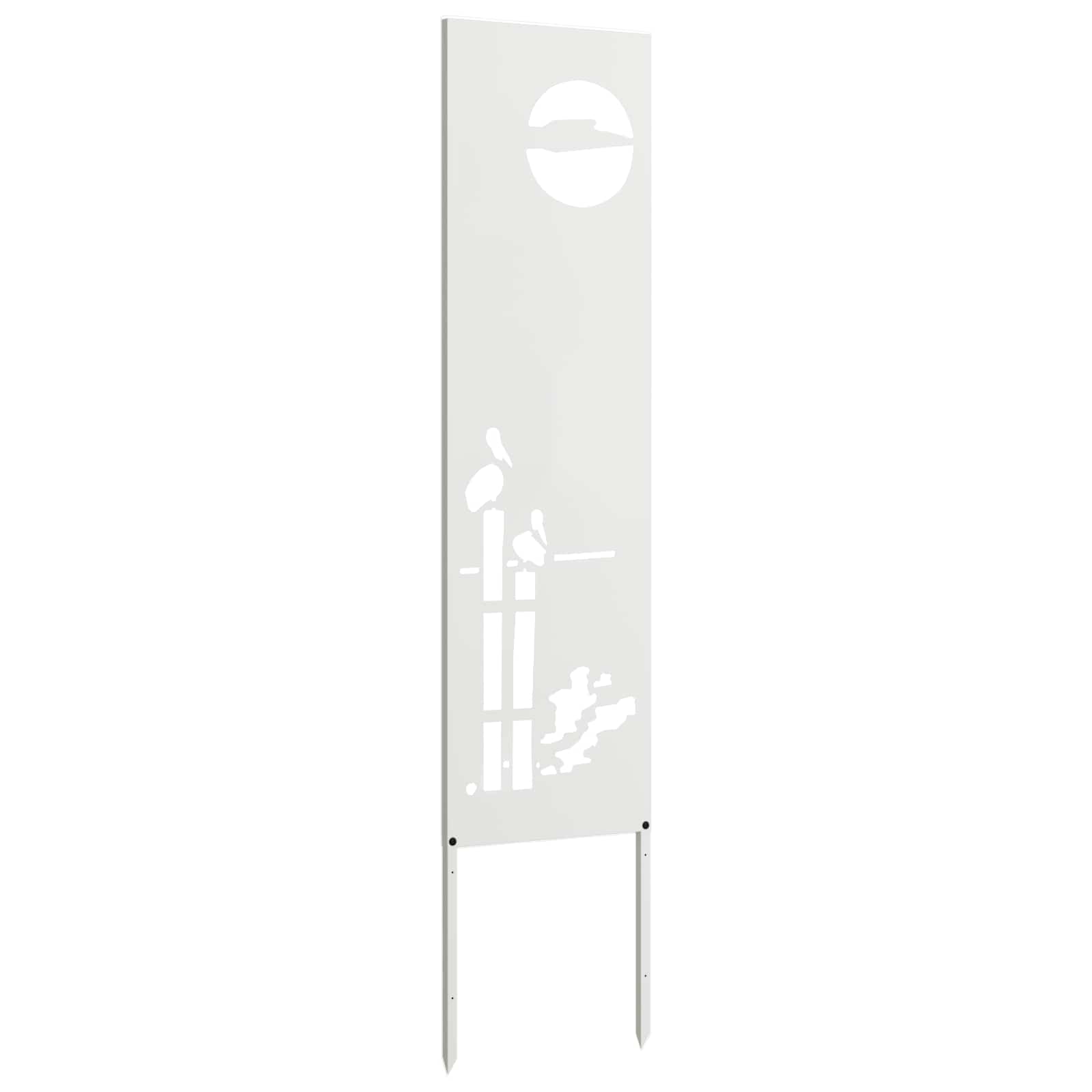 Tuin Privacy Screen Fretwerk Wit 32 x 140 cm Koudgewalst staal – afbeelding 4