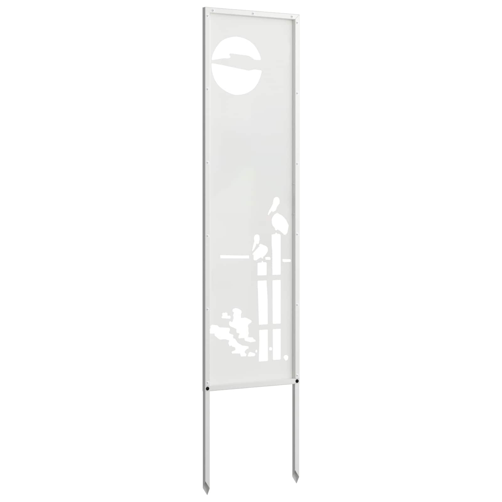 Tuin Privacy Screen Fretwerk Wit 32 x 140 cm Koudgewalst staal – afbeelding 5
