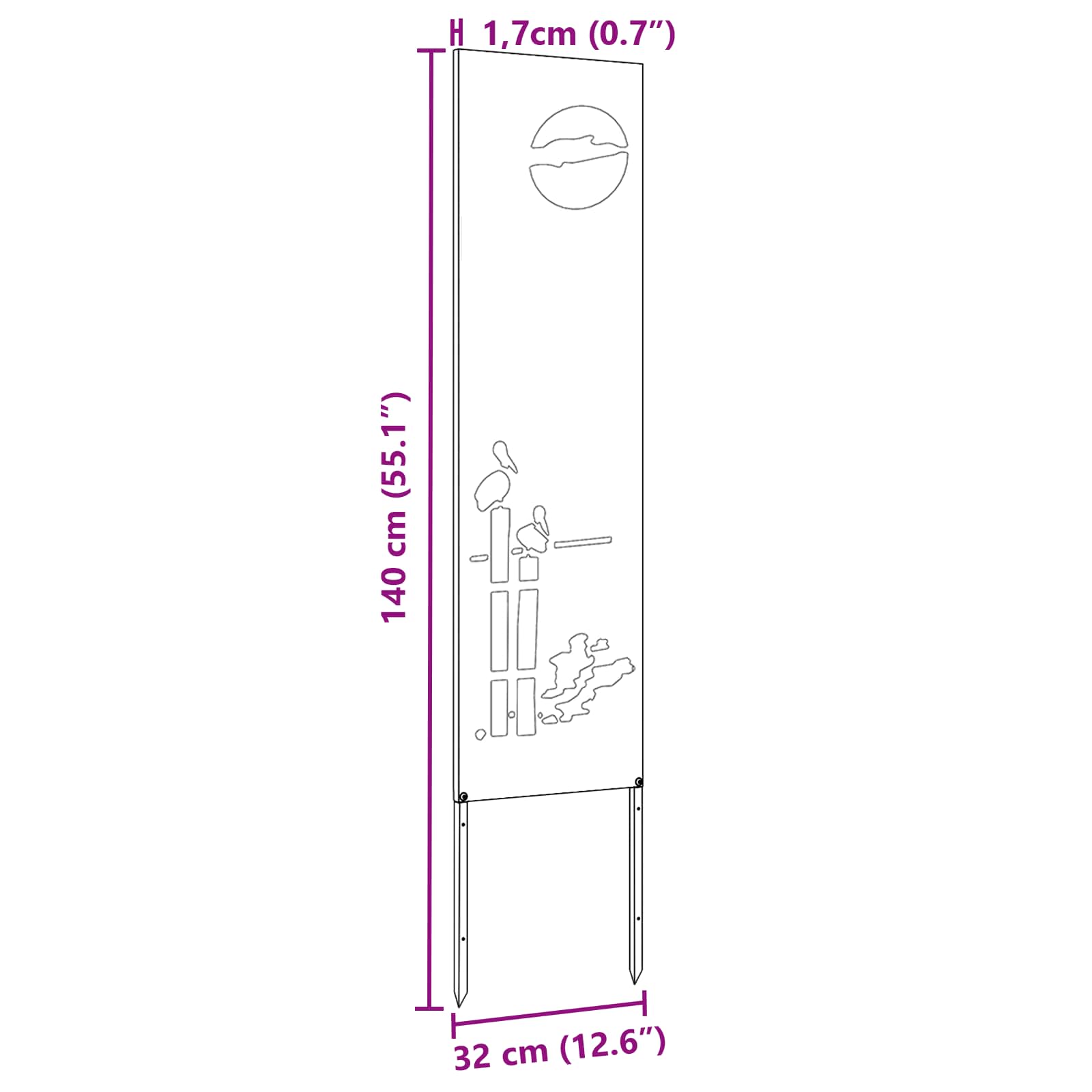 Tuin Privacy Screen Antraciet 32 x 140 cm Koudgewalst staal – afbeelding 10