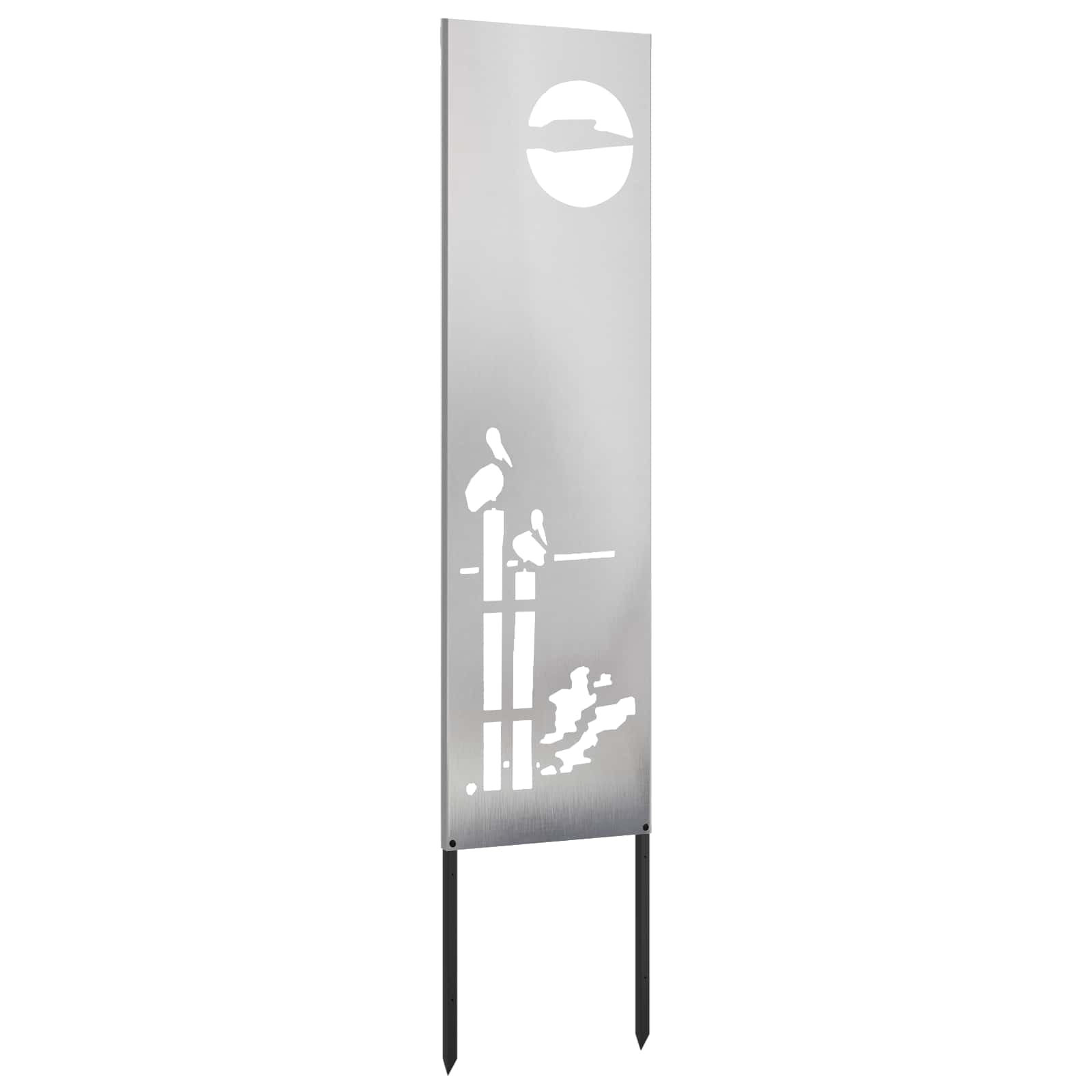Tuin Privacy Screen Fretwerk Zilver 32 x 140 cm Roestvrij staal – afbeelding 4
