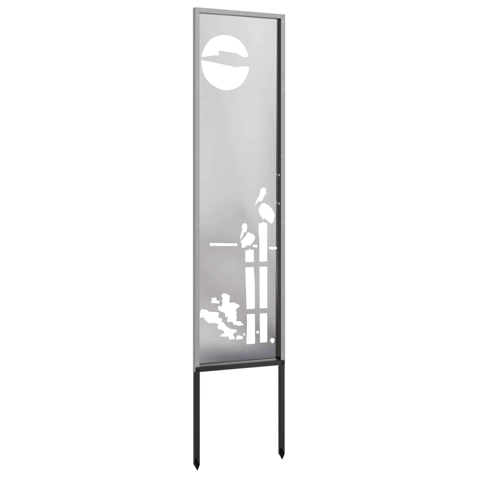 Tuin Privacy Screen Fretwerk Zilver 32 x 140 cm Roestvrij staal – afbeelding 5