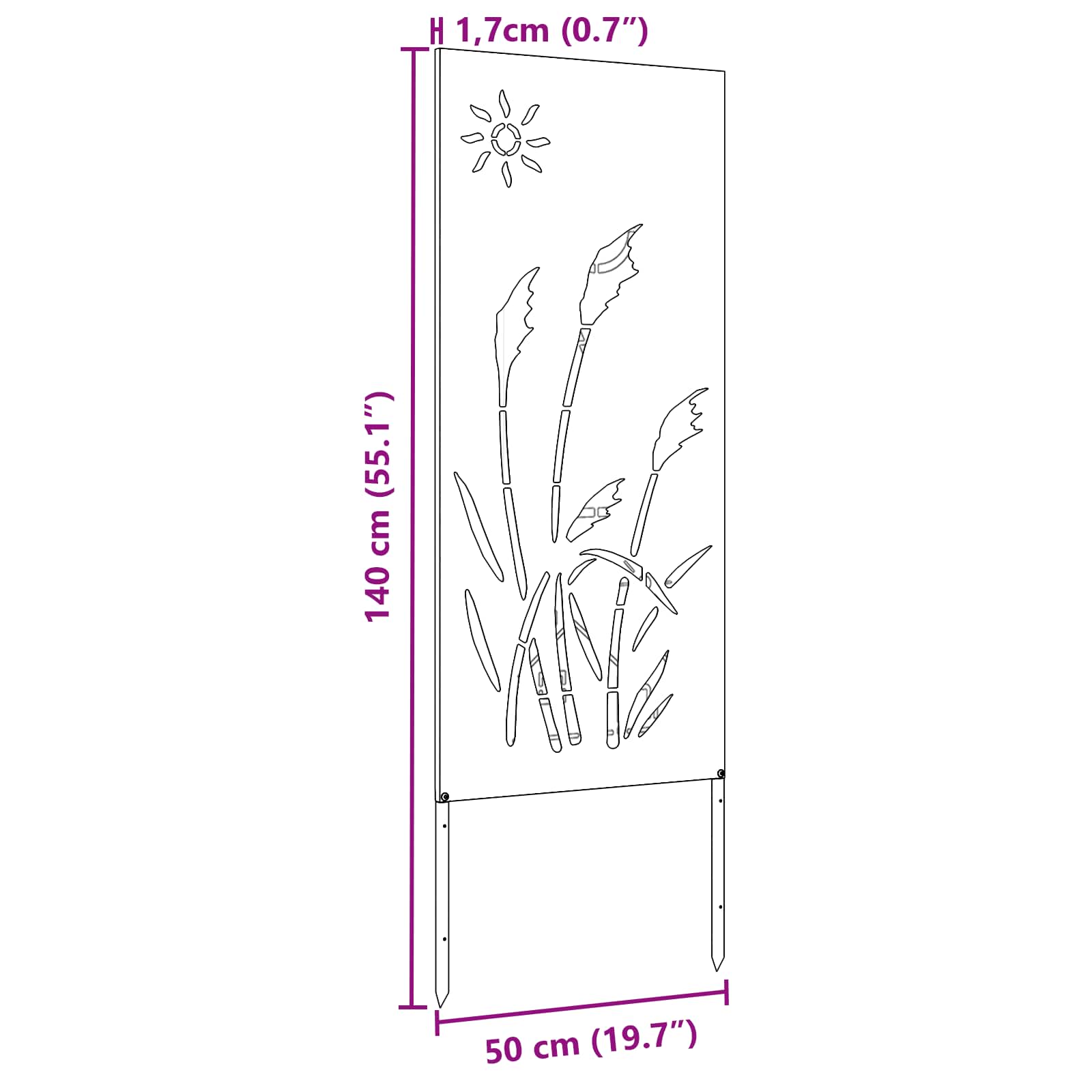 Tuin Privacy Screen Olijfgroen 50 x 140 cm Koudgewalst staal – afbeelding 10