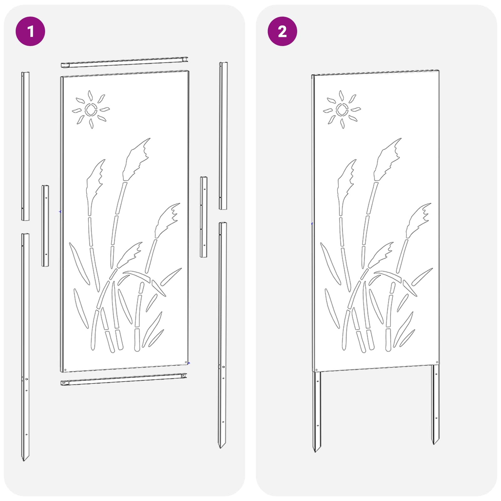 Tuin Privacy Screen Olijfgroen 50 x 140 cm Koudgewalst staal – afbeelding 8