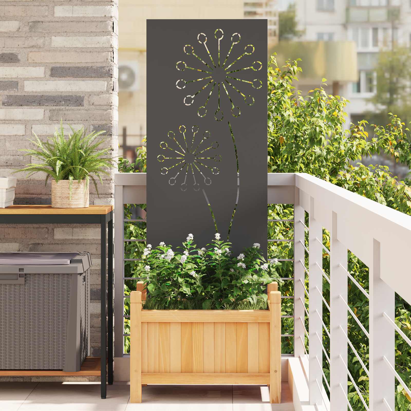 Tuin Privacy Screen Zwart 50 x 140 cm Koudgewalst staal