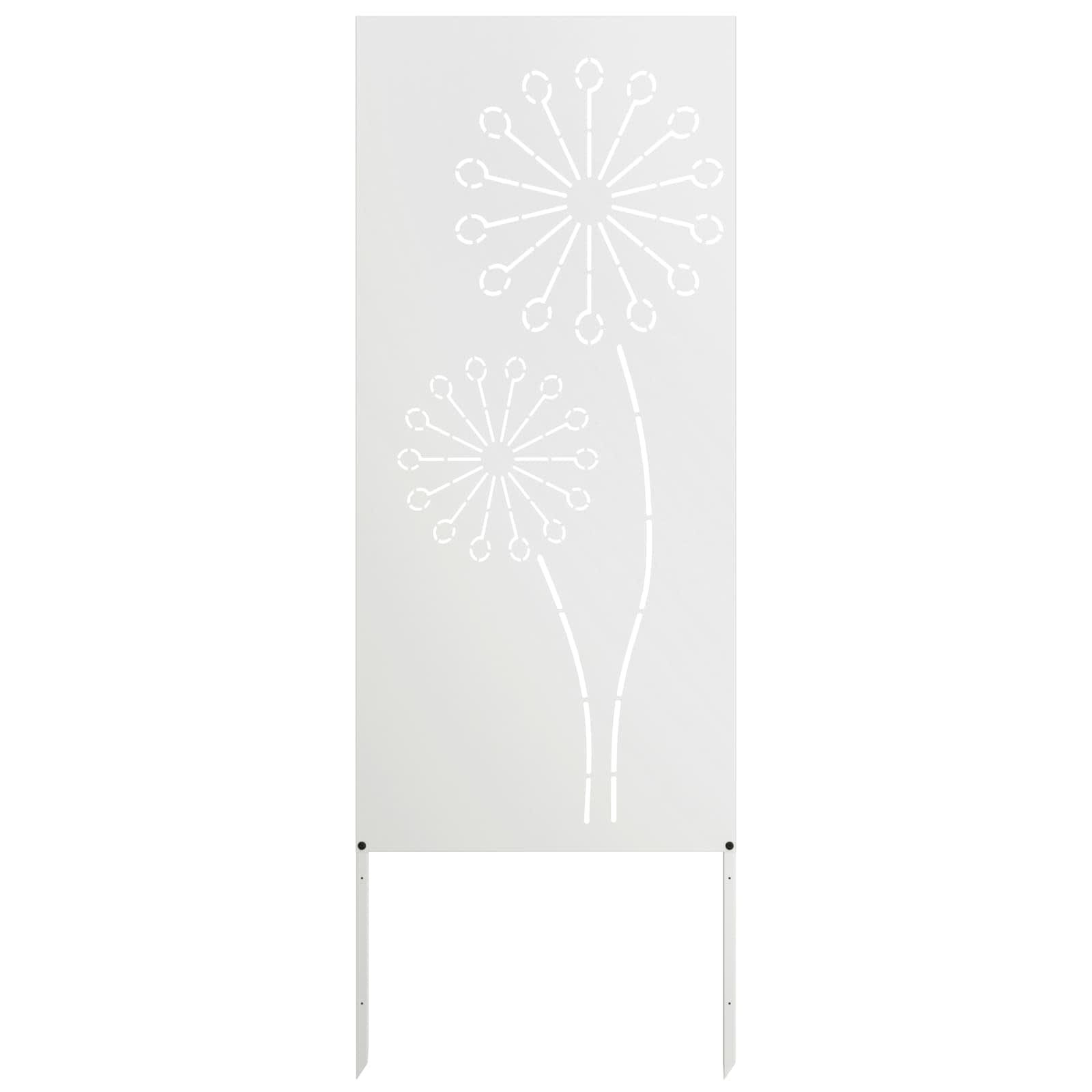 Tuin Privacy Screen Fretwerk Wit 50 x 140 cm Koudgewalst staal – afbeelding 2