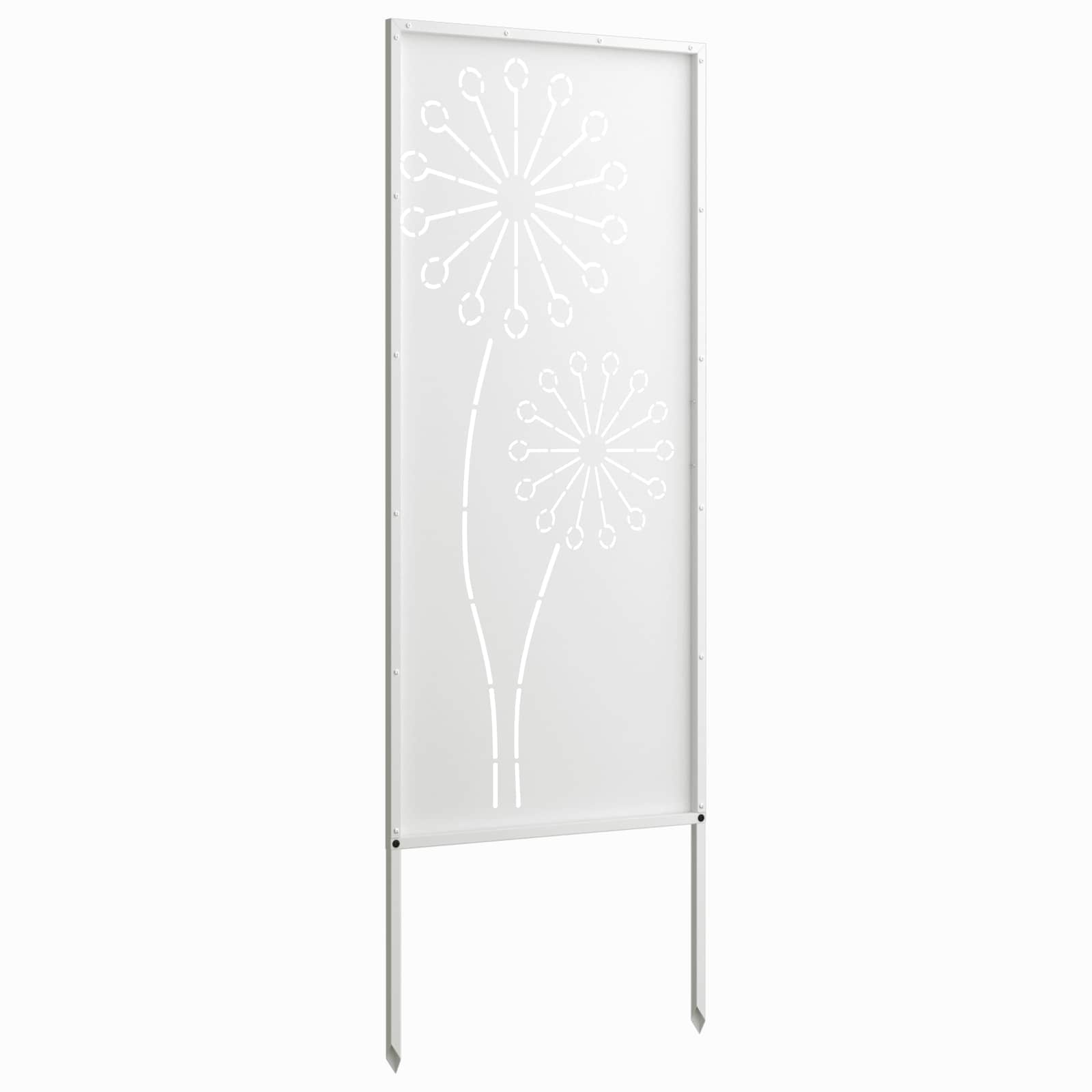 Tuin Privacy Screen Fretwerk Wit 50 x 140 cm Koudgewalst staal – afbeelding 5
