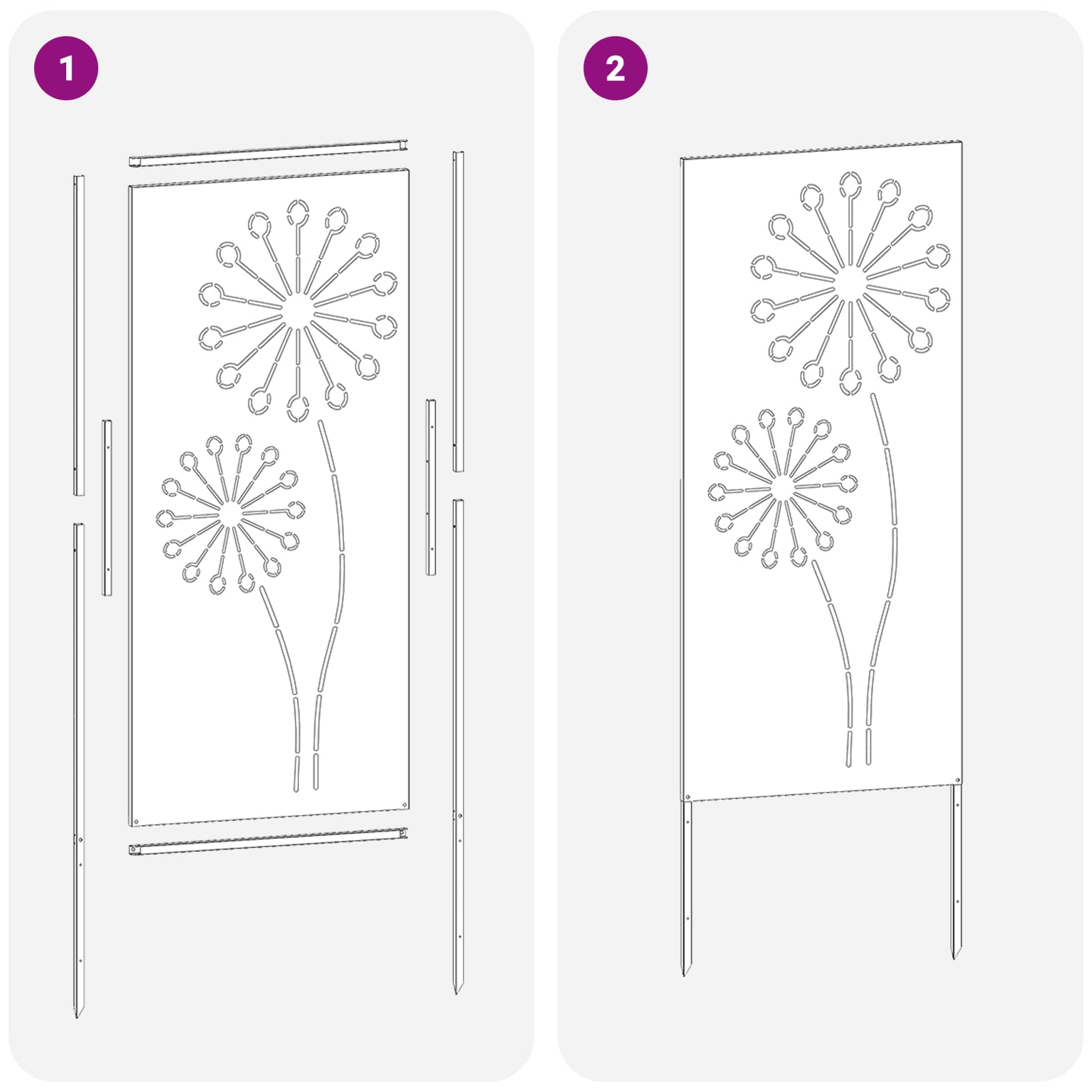 Tuin Privacy Screen Fretwerk Zilver 50 x 140 cm Roestvrij staal – afbeelding 8