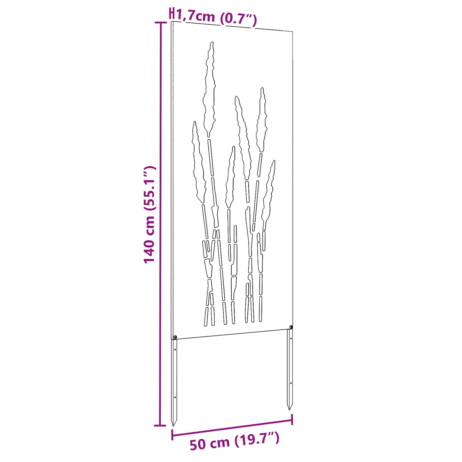 Tuin Privacy Screen Bloemen Zilver 50 x 140 cm Roestvrij staal – afbeelding 11