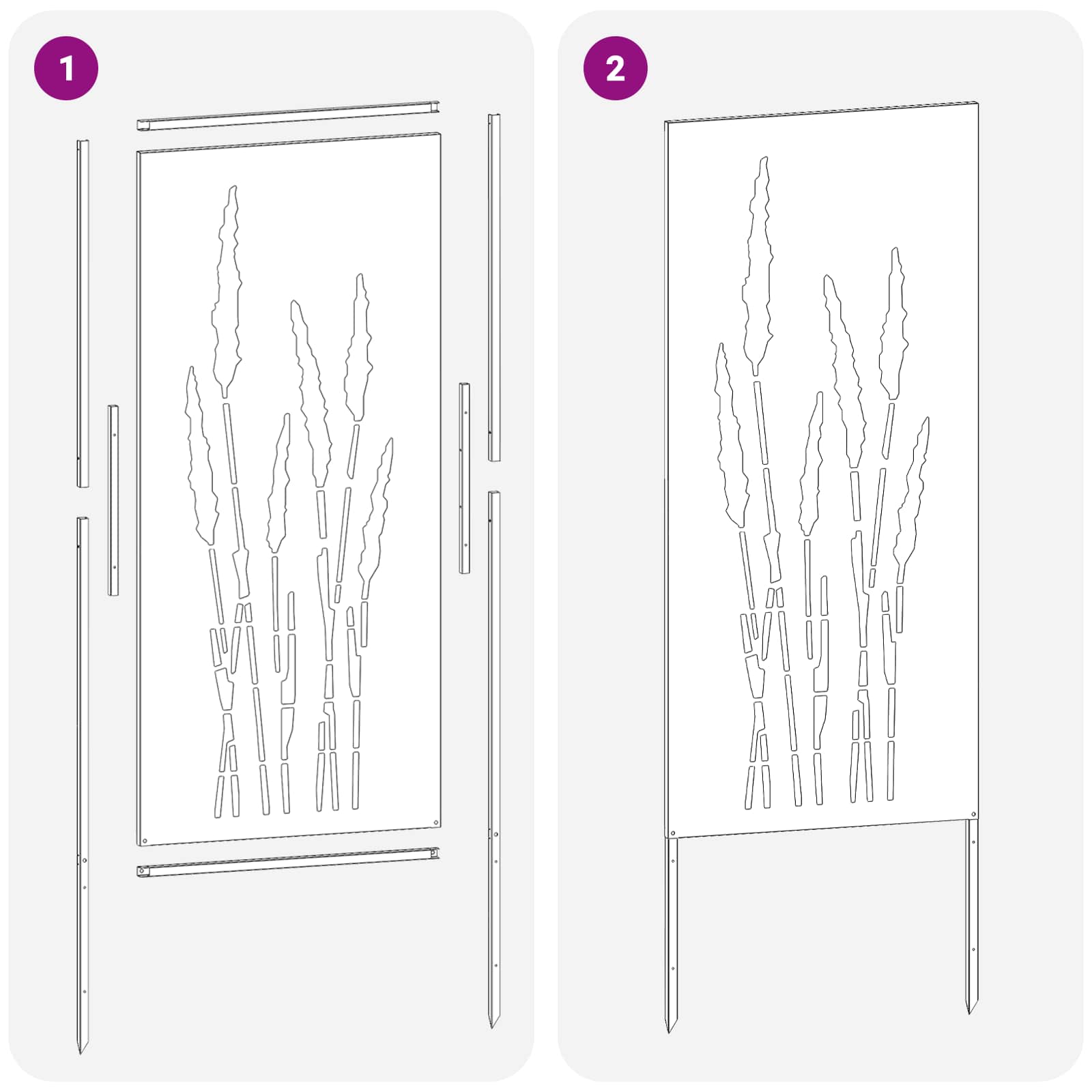 Tuin Privacy Screen Bloemen Zilver 50 x 140 cm Roestvrij staal – afbeelding 8