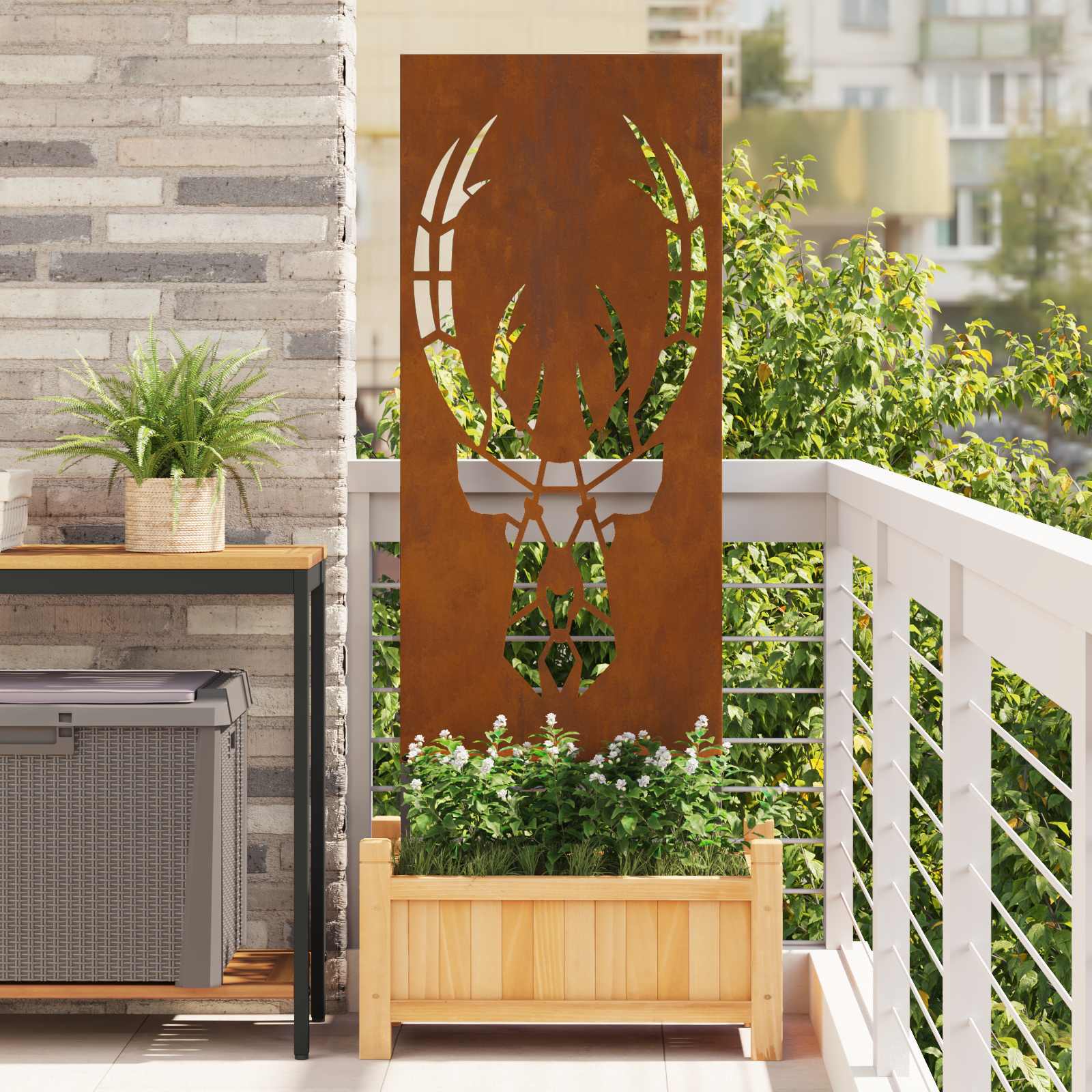 Tuin Privacy Screen Dierenprint Roestig 50 x 140 cm Cortenstaal