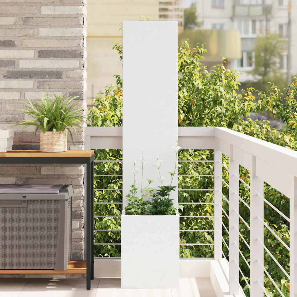 Tuin Privacy Screen Fretwerk Wit 32 x 150 cm Koudgewalst staal