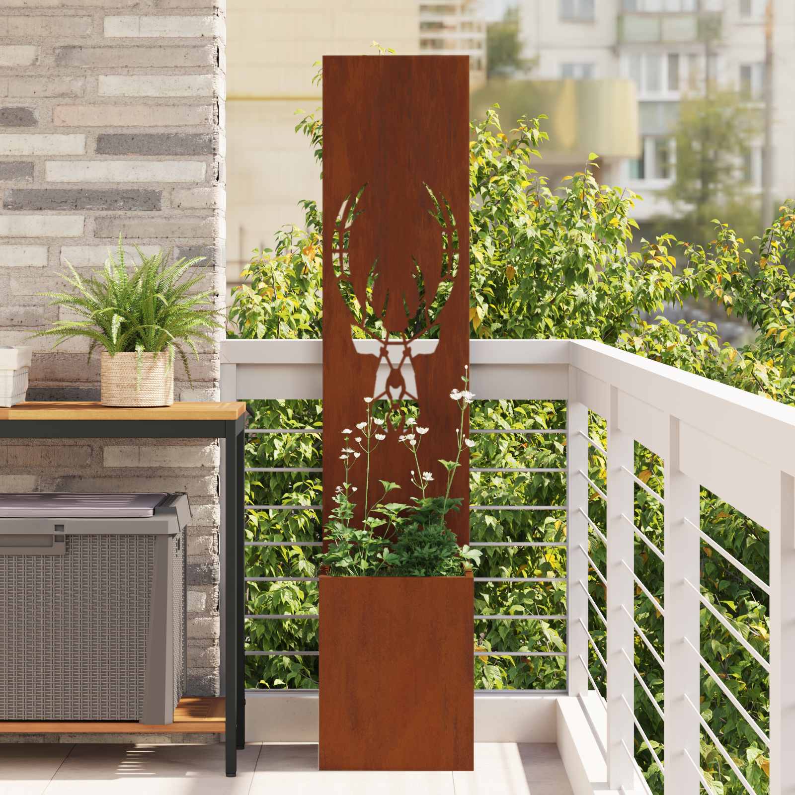 Tuin Privacy Screen Dierenprint Roestig 32 x 150 cm Cortenstaal