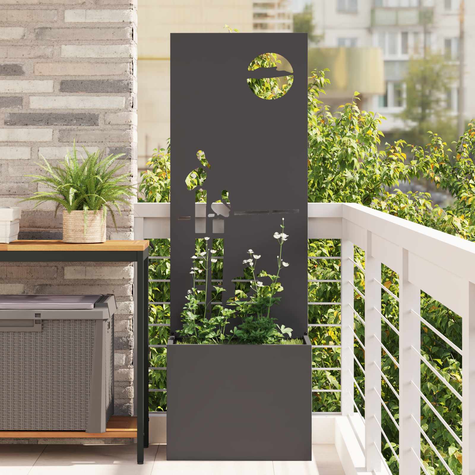 Tuin Privacy Screen Zwart 50 x 150 cm Koudgewalst staal