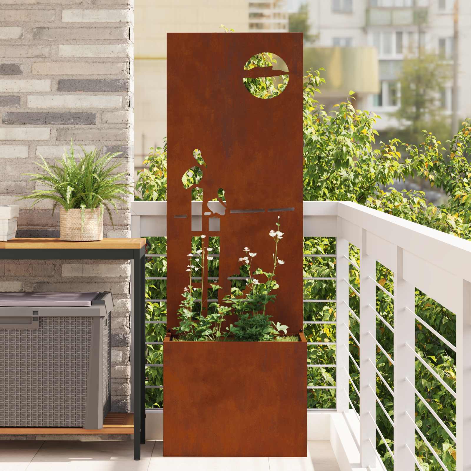 Tuin Privacy Screen Roestig 50 x 32 x 150 cm Cortenstaal