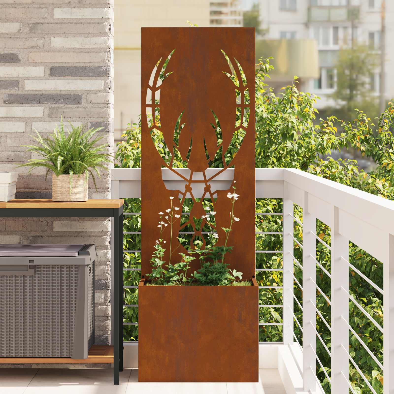 Tuin Privacy Screen Dierenprint Roestig 50 x 150 cm Cortenstaal – afbeelding 1