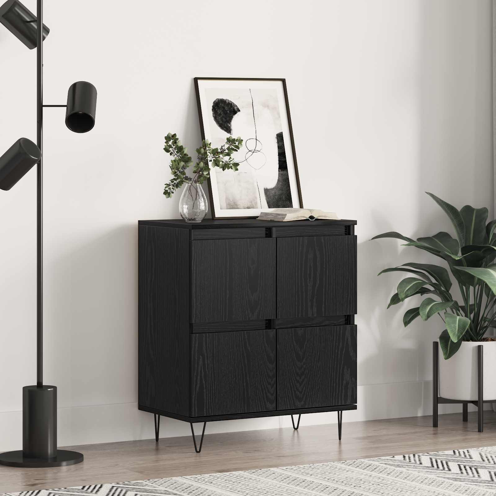Dressoir Zwart Eiken 60 x 35 x 70 cm