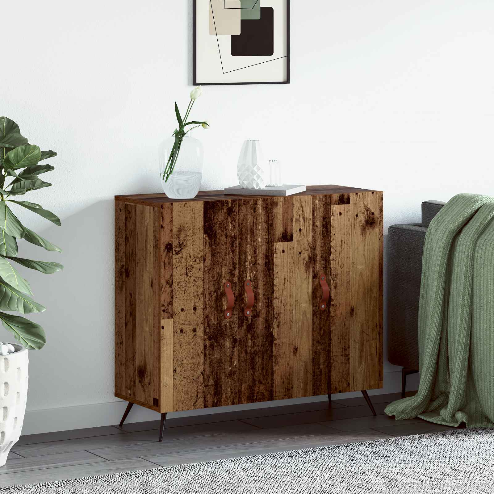 Dressoir Oudhout 89,5 x 34 x 80 cm Bewerkt hout