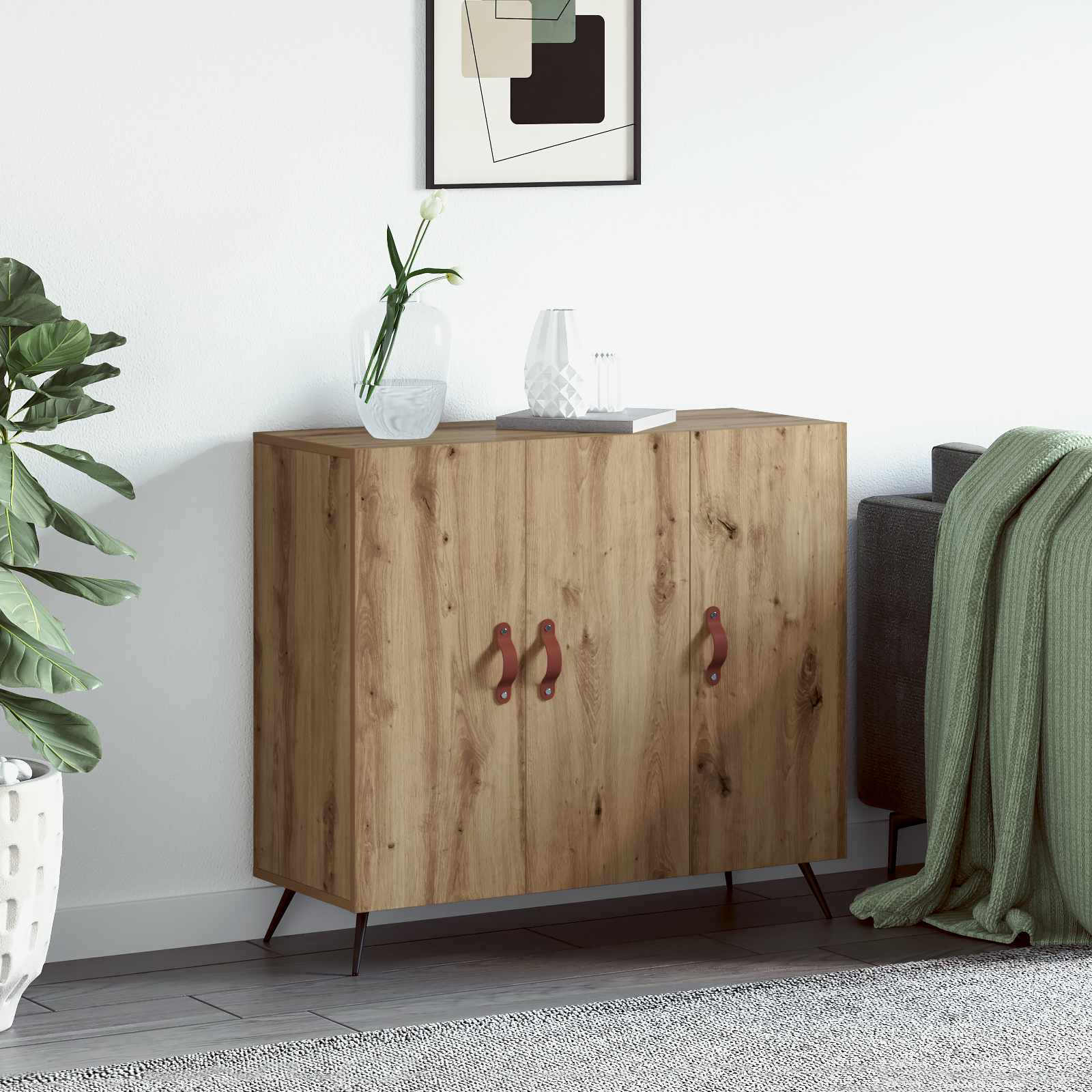 Dressoir Artisan Eiken 89,5 x 34 x 80 cm Bewerkt hout