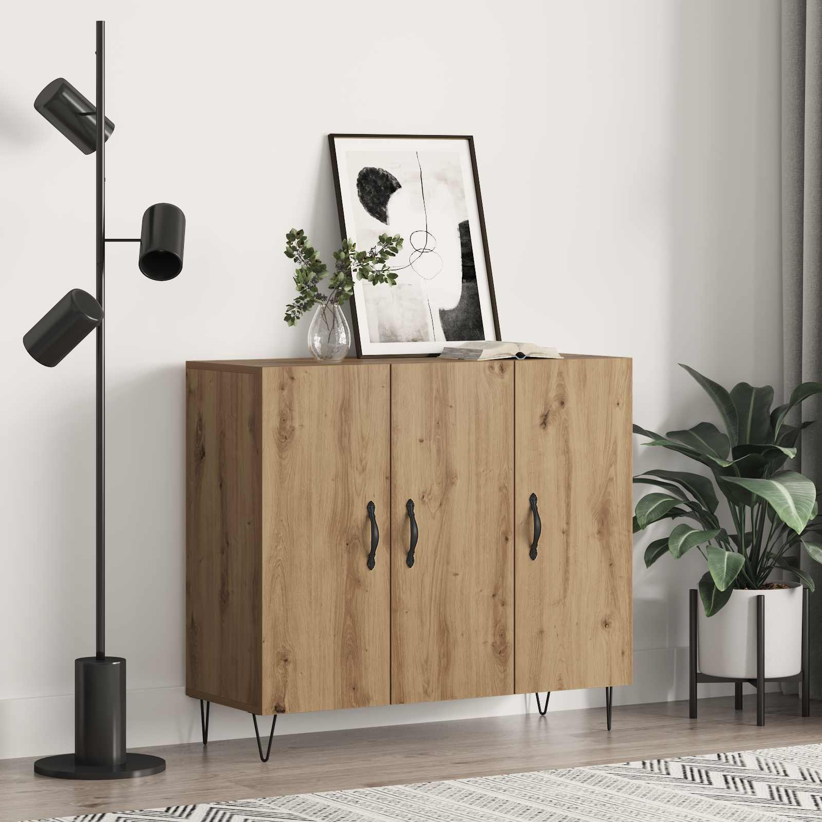 Dressoir Artisan Eiken 90 x 32,5 x 80 cm Bewerkt hout