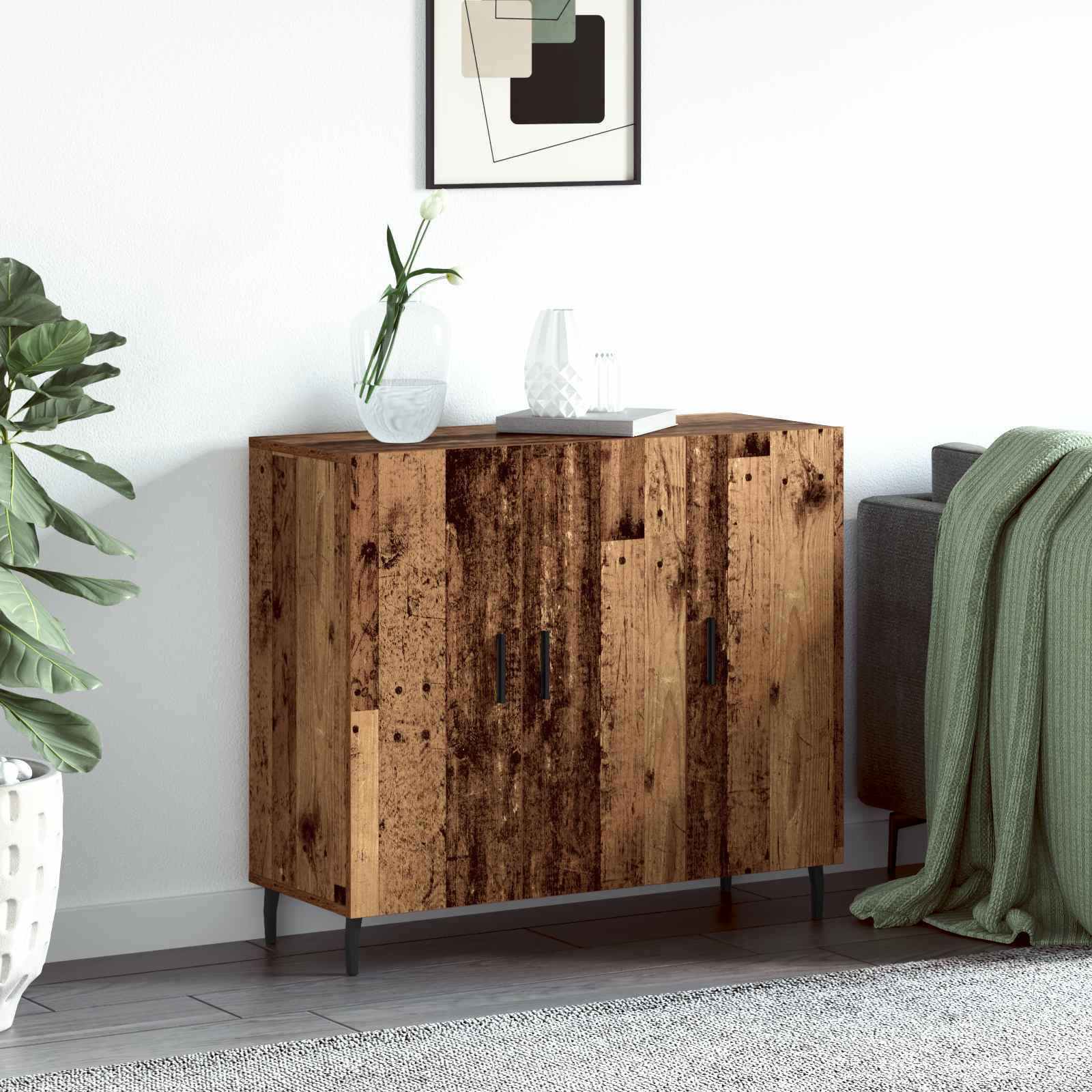 Dressoir Oudhout 90 x 34 x 80 cm Bewerkt hout