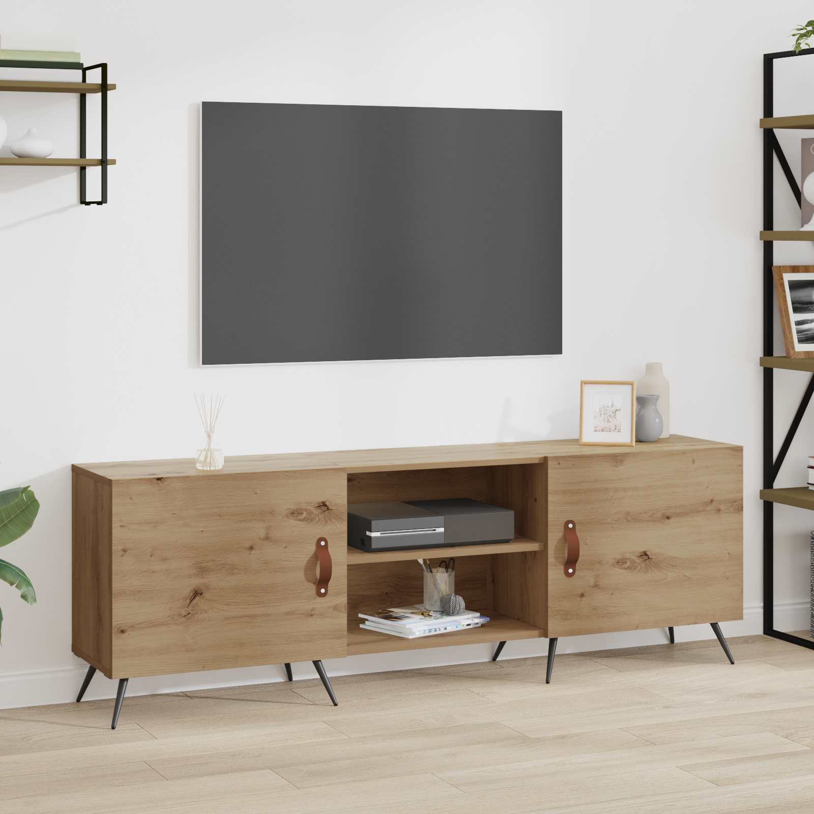 TV-kast 150 x 30 x 50 cm artisanaal eikenkleurig Bewerkt hout