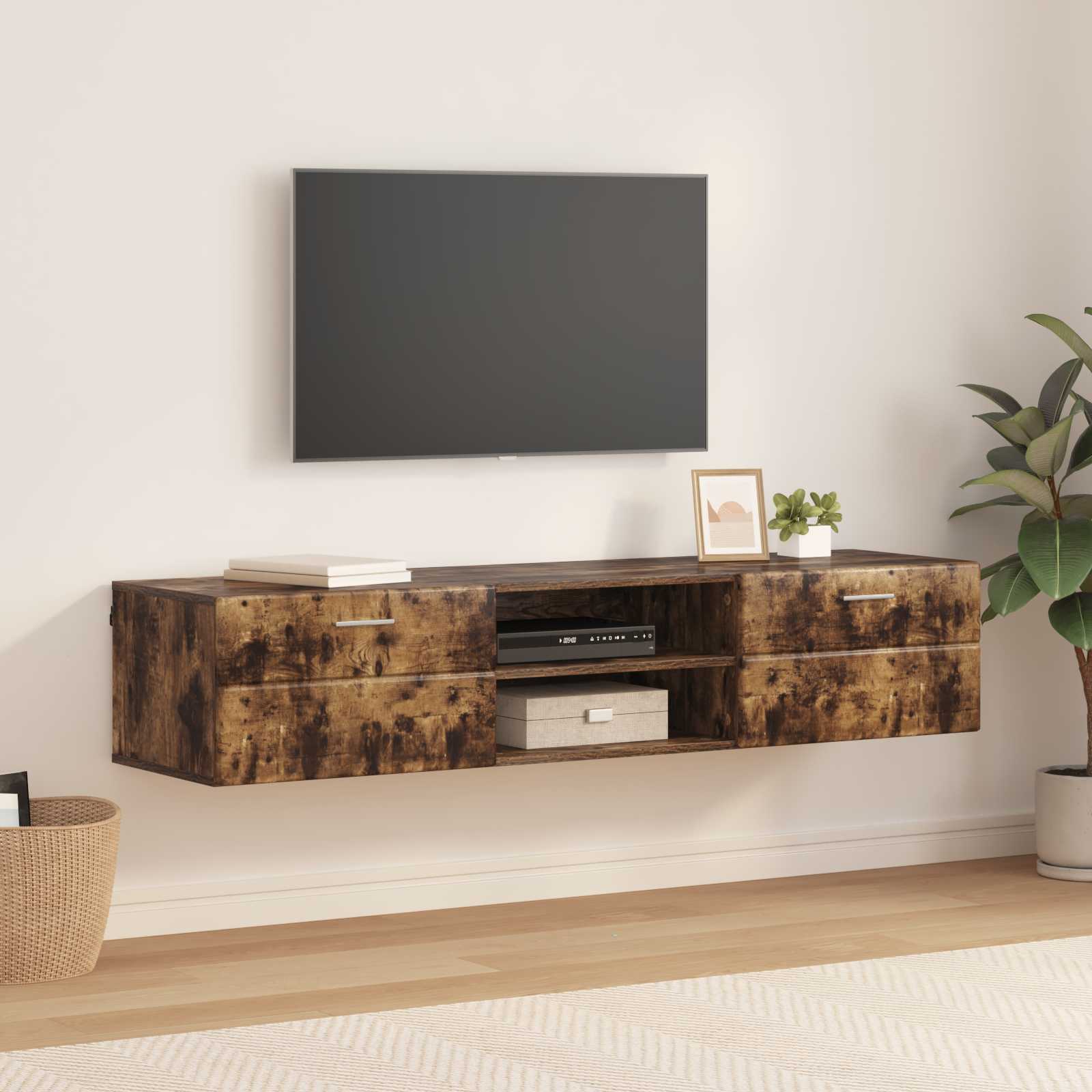 Houten Kast Gerookt eiken 150 x 39 x 30 cm Bewerkt hout