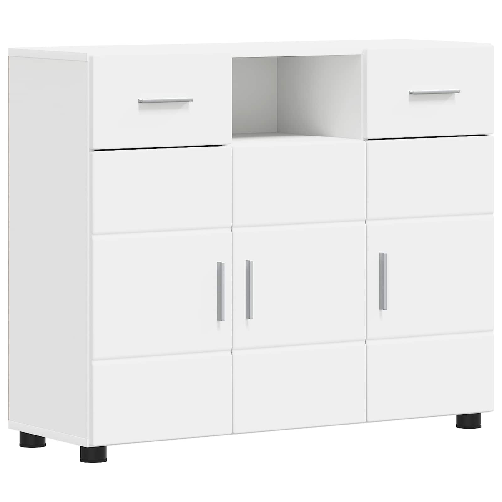 Houten Kast met lade Wit 88,5 x 30,5 x 73 cm Bewerkt hout – afbeelding 2