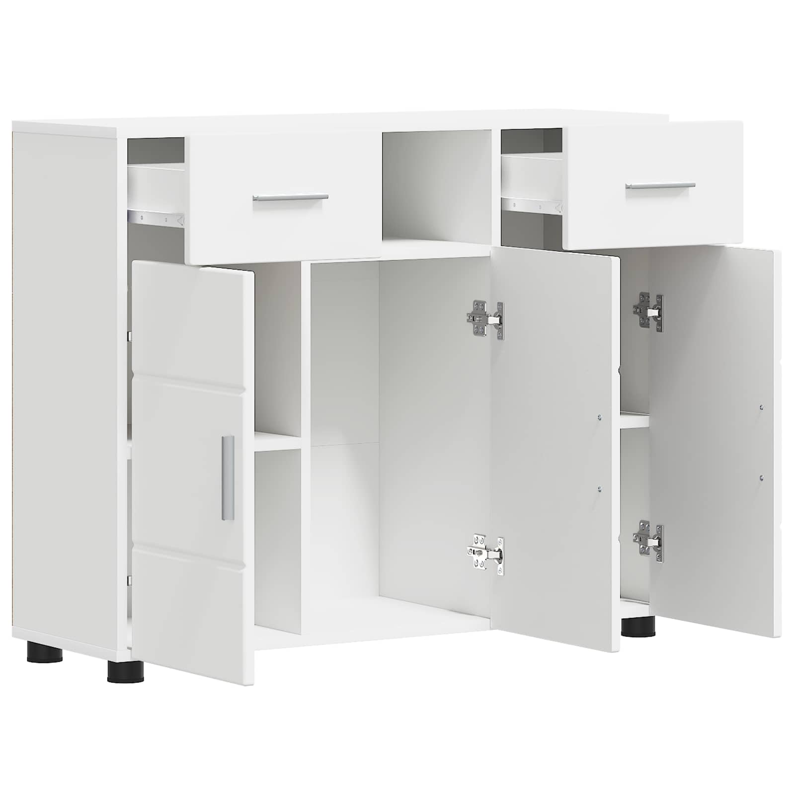 Houten Kast met lade Wit 88,5 x 30,5 x 73 cm Bewerkt hout – afbeelding 5