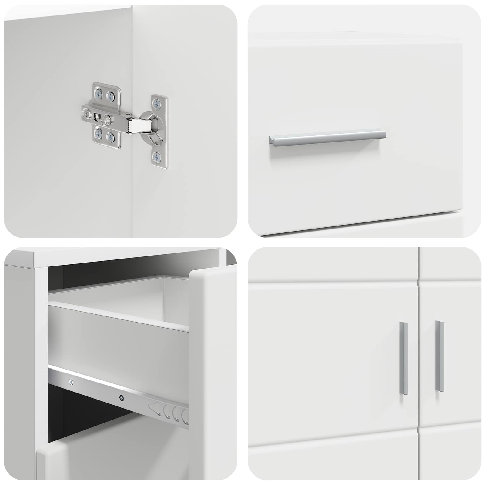 Houten Kast met lade Wit 88,5 x 30,5 x 73 cm Bewerkt hout – afbeelding 9