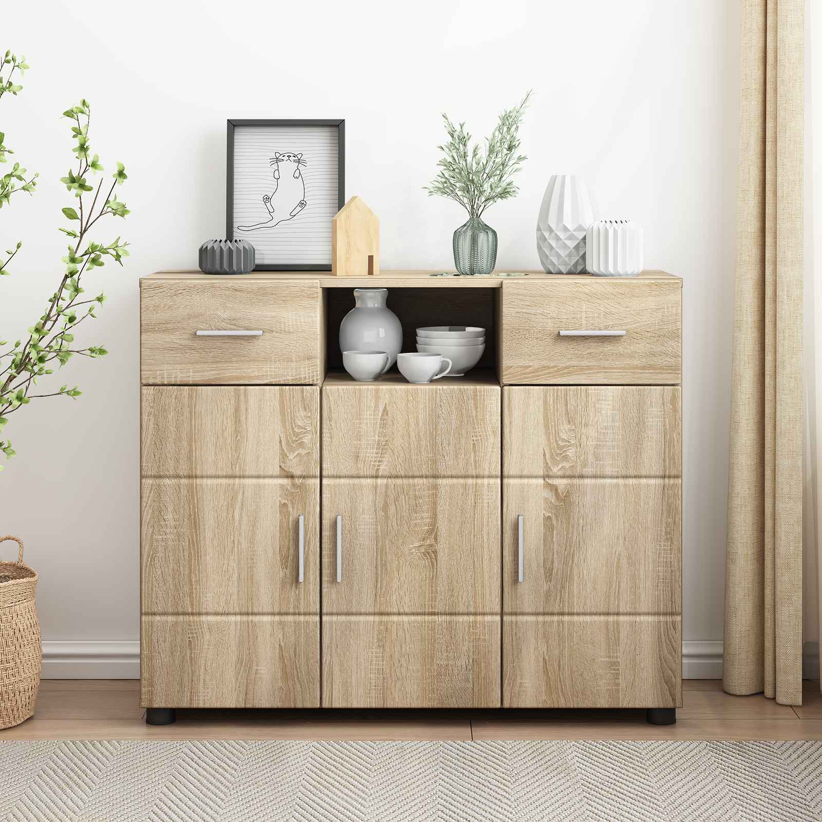 Houten Kast Sonoma Eiken 88,5 x 30,5 x 73 cm Bewerkt hout