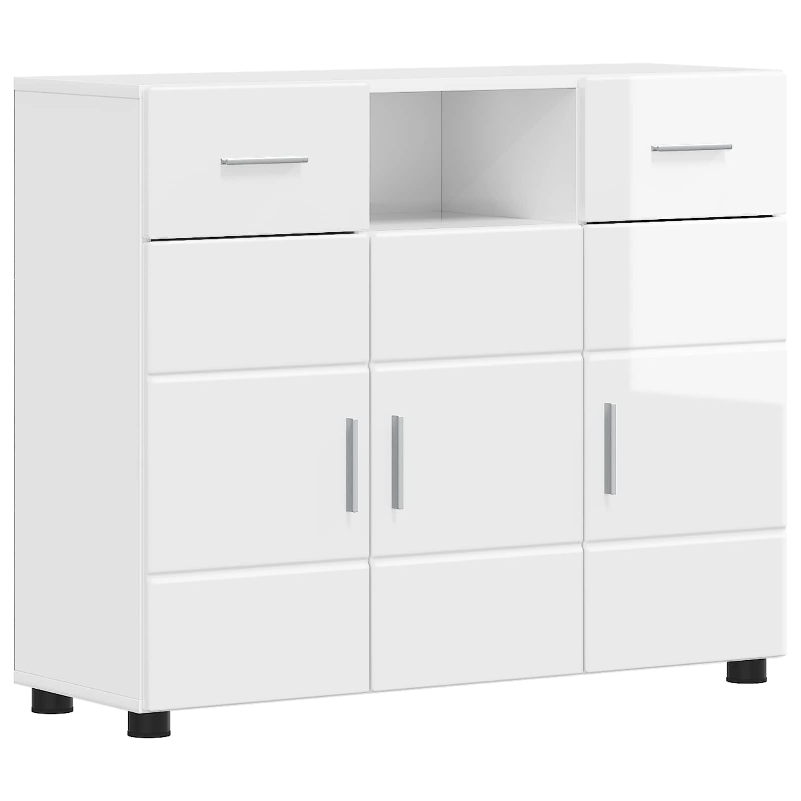 Houten Kast Hoogglans wit 88,5 x 30,5 x 73 cm Bewerkt hout – afbeelding 2