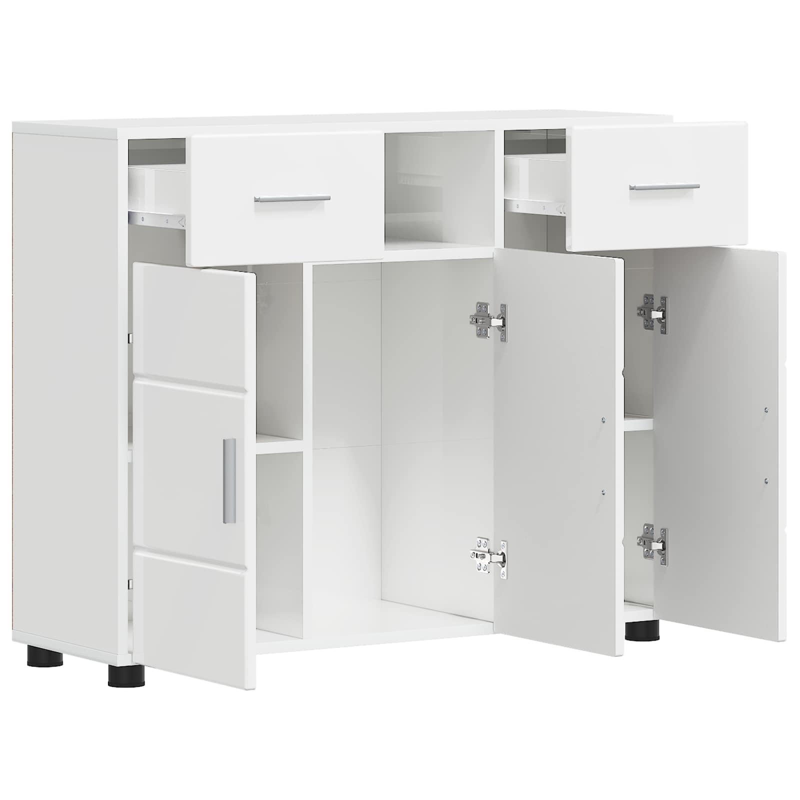 Houten Kast Hoogglans wit 88,5 x 30,5 x 73 cm Bewerkt hout – afbeelding 5