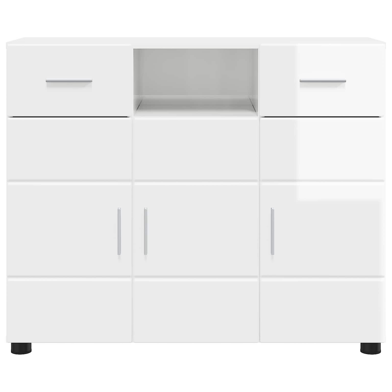 Houten Kast Hoogglans wit 88,5 x 30,5 x 73 cm Bewerkt hout – afbeelding 6