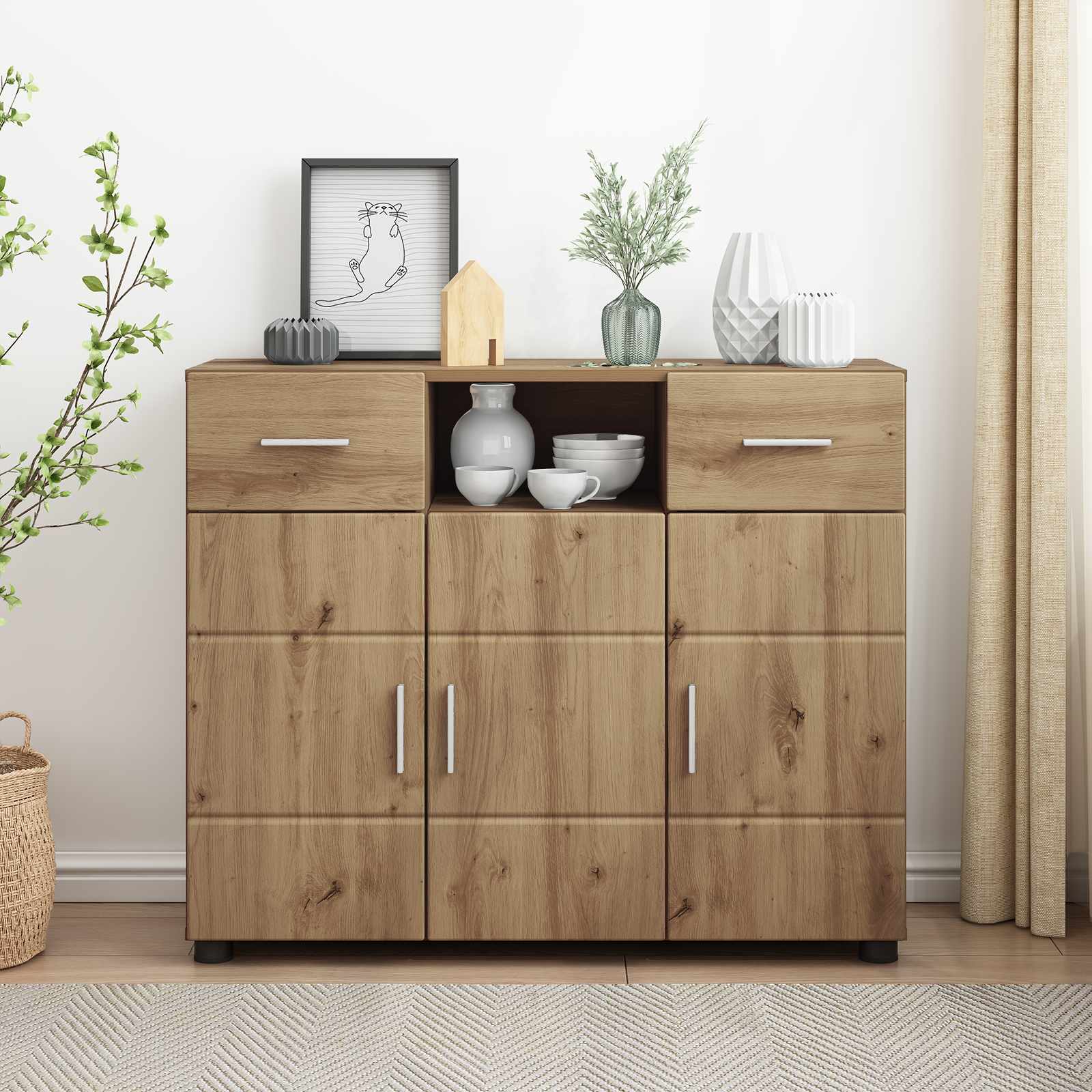 Houten Kast Artisan Eiken Bewerkt hout