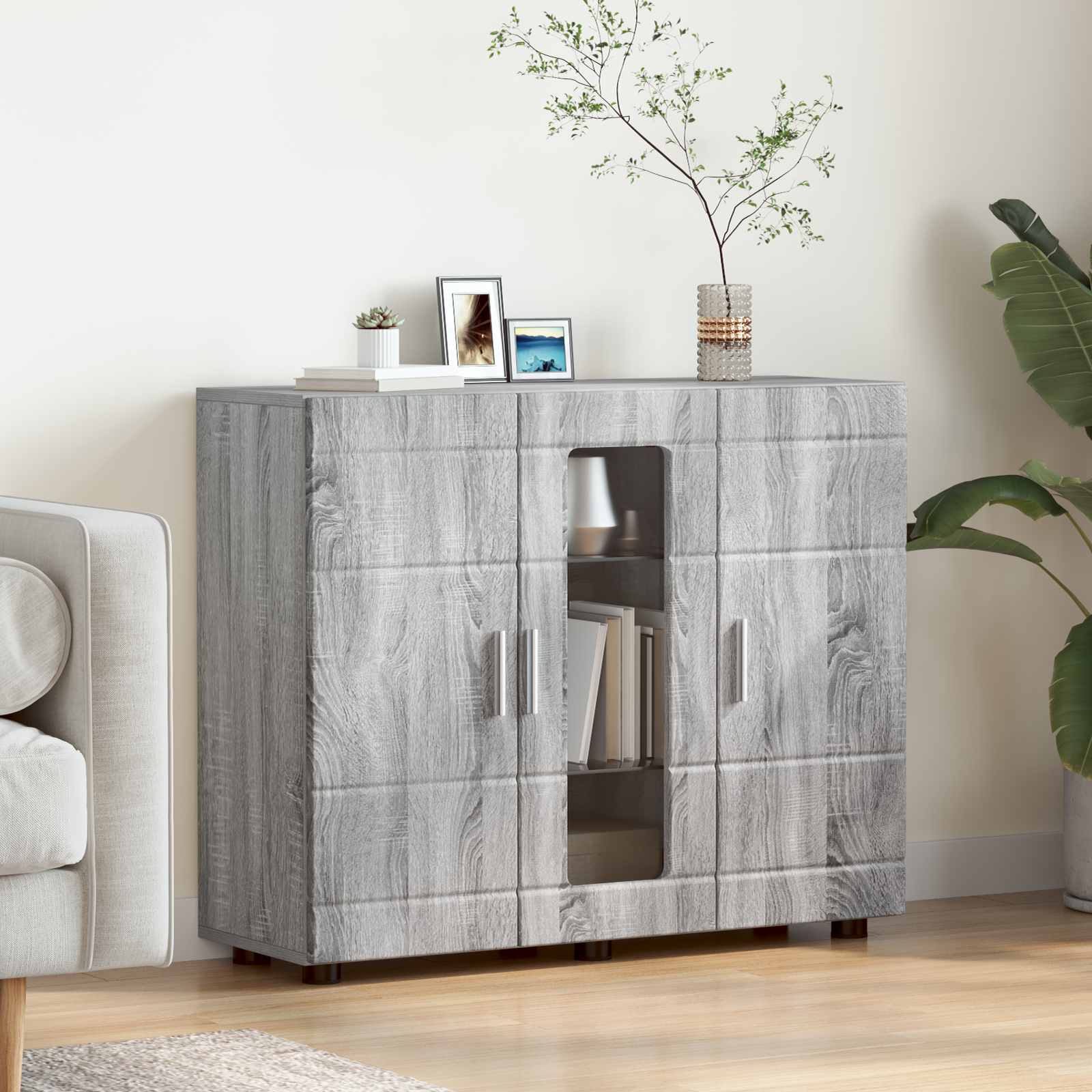 Houten Kast Grijs Sonoma 88,5 x 30,5 x 73 cm Bewerkt hout