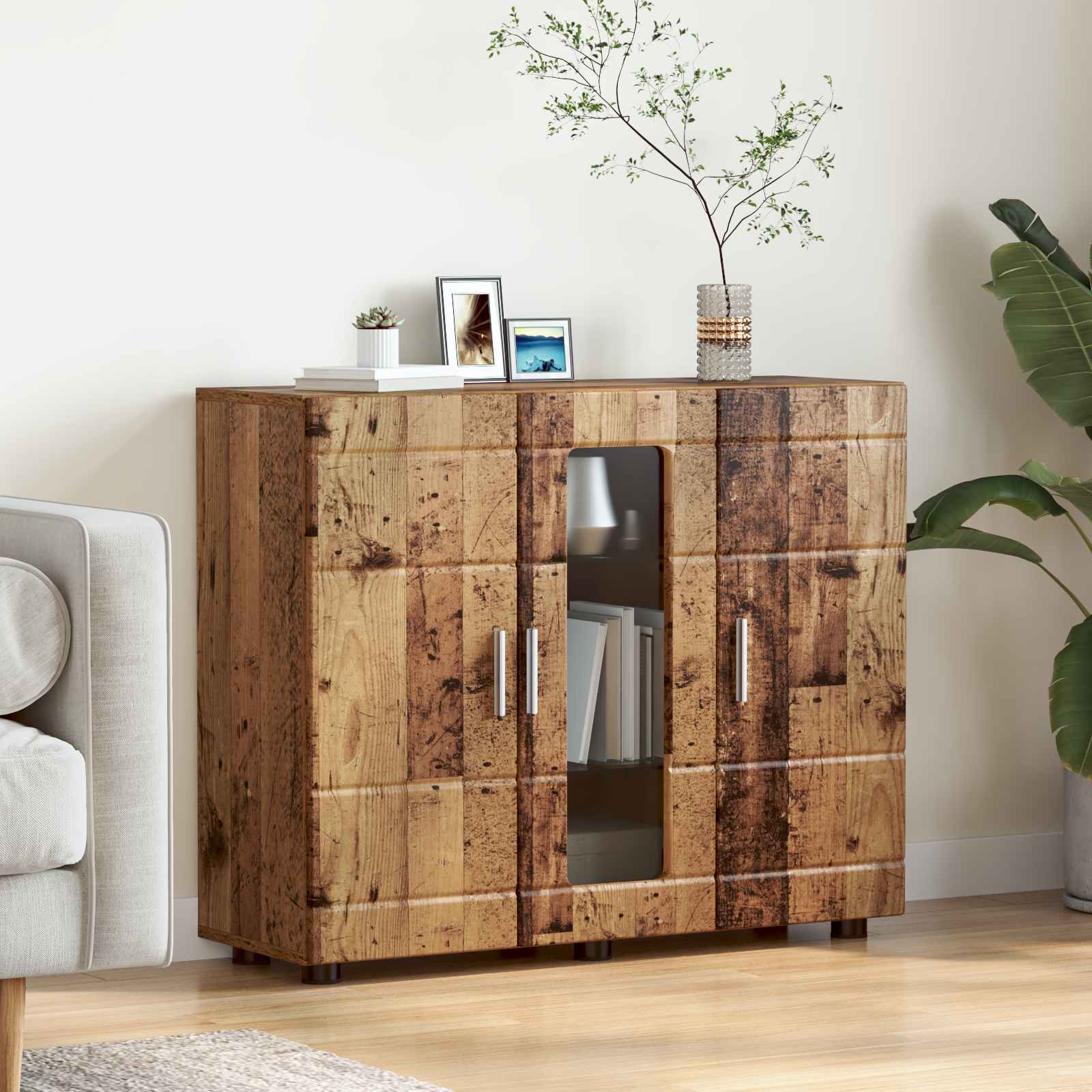 Houten Kast met opslag Oudhout 88,5 x 30,5 x 73 cm Bewerkt hout